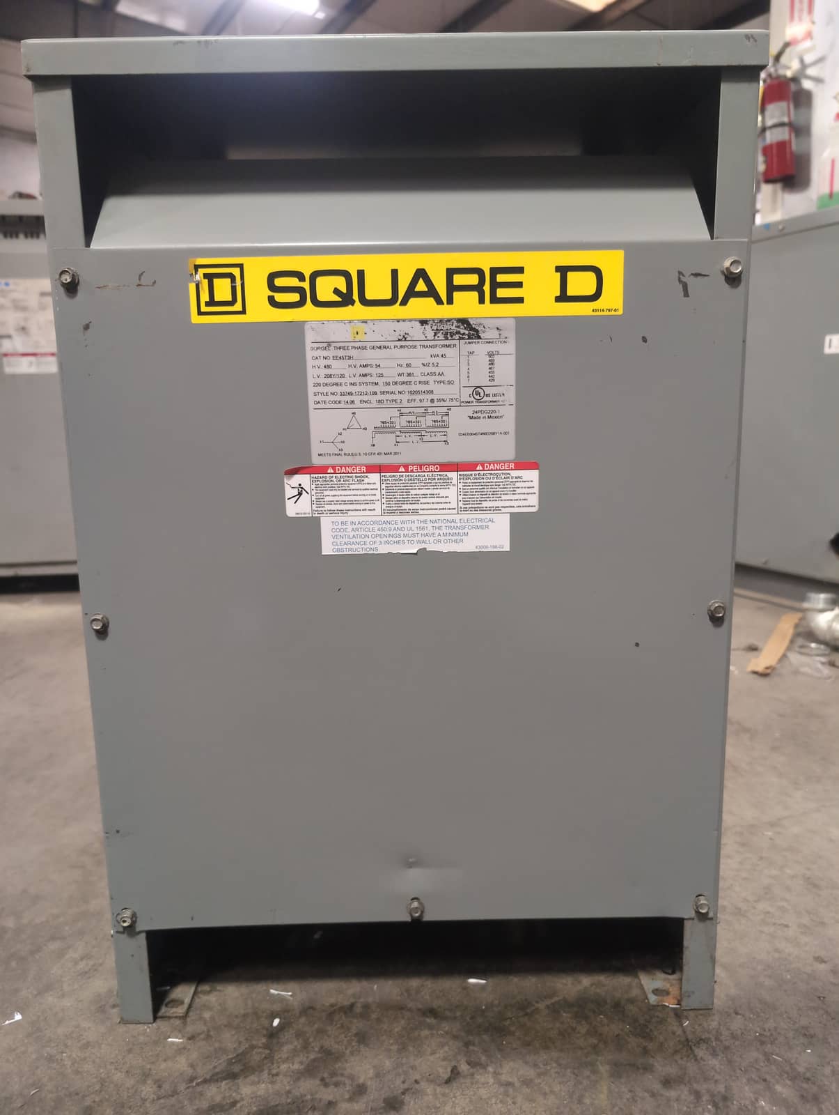 Square D 45T3H Dry Type Transformers — image 1 of 6