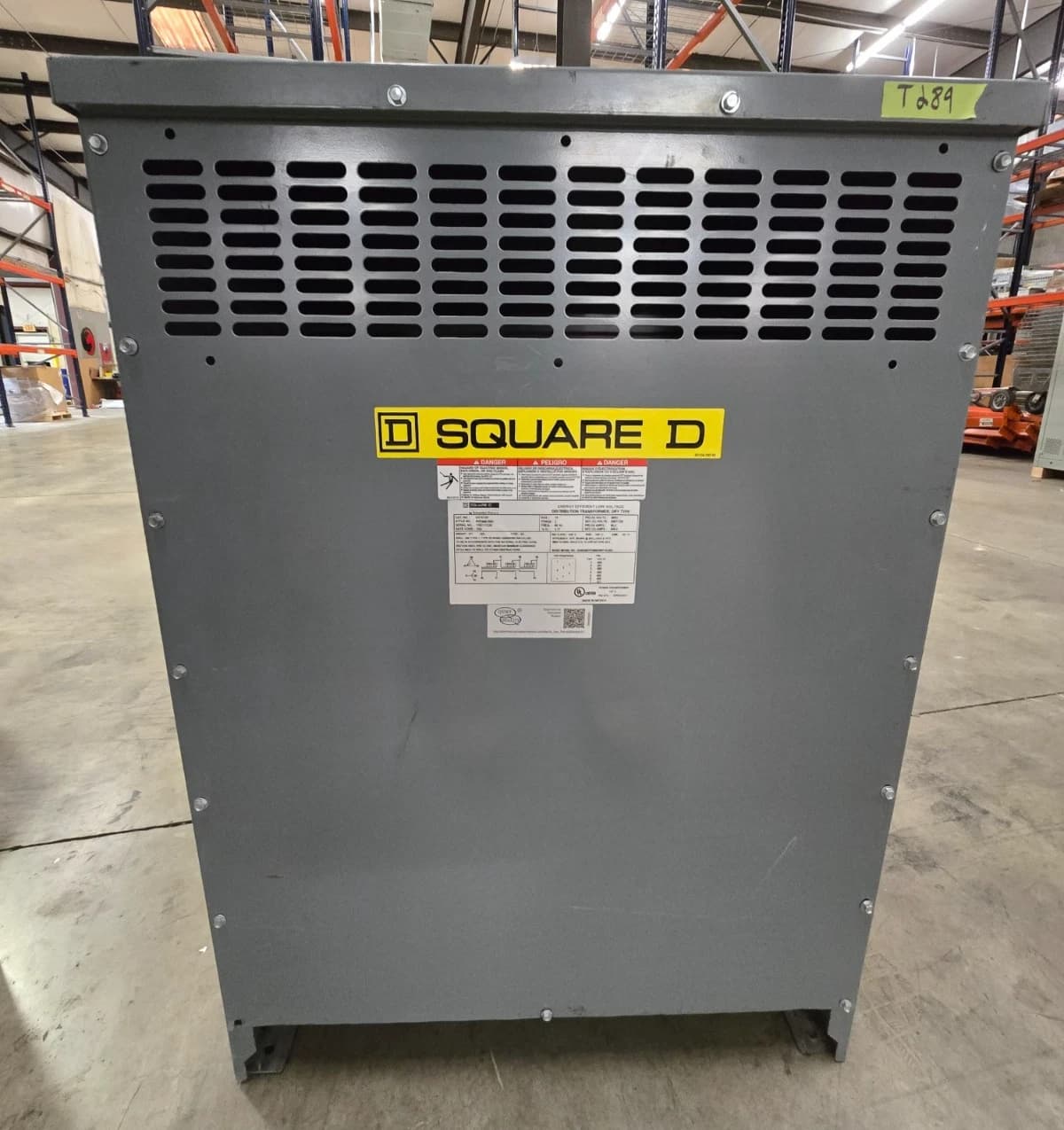 75KVA Square D EX75T3H Transformer Pri 480V Sec 208/120V 3PH Indoor Encl – image 1