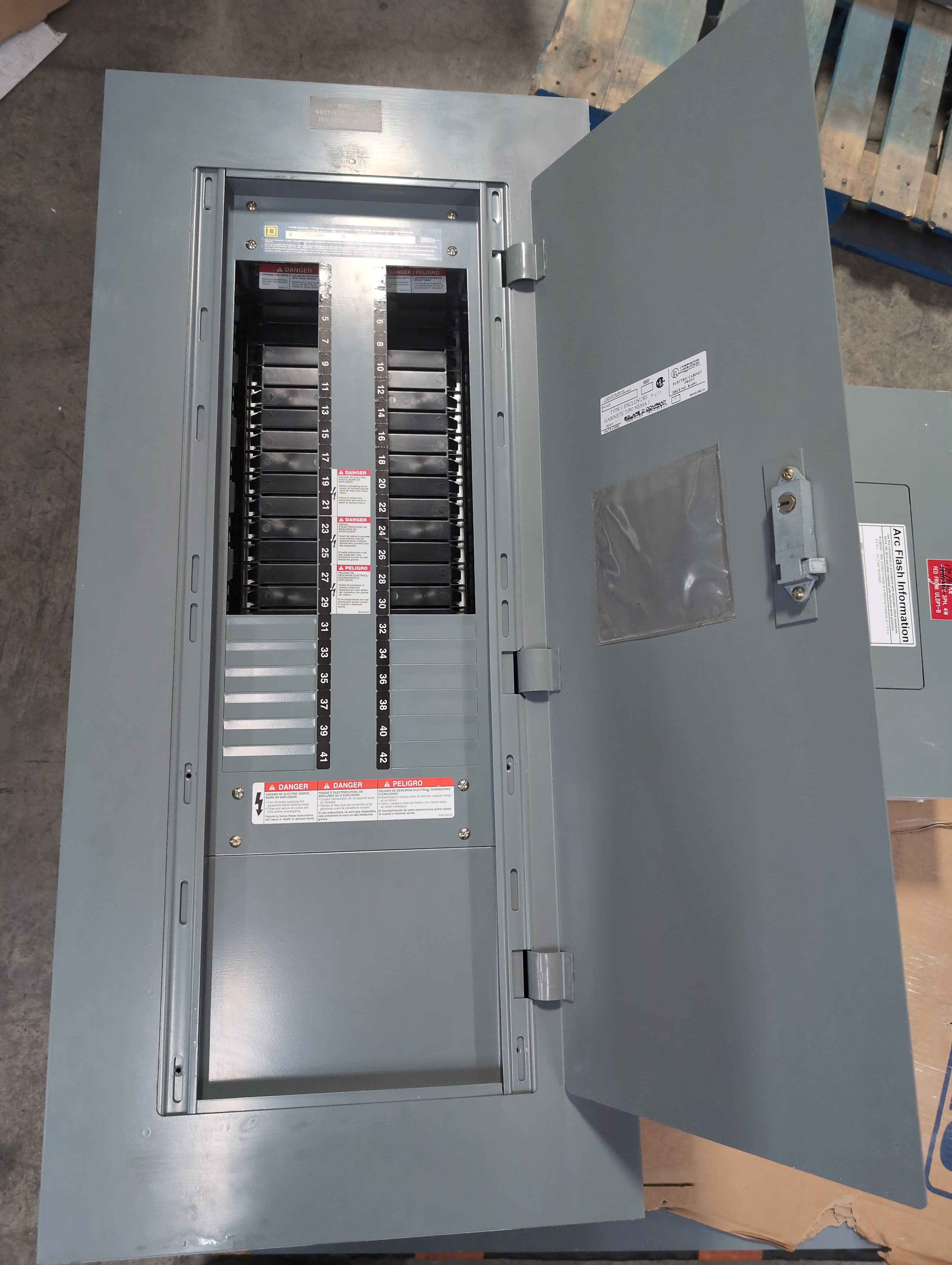 Square D NF Panelboard 250A 600V 480V 3PH 4W 42 Cir MLO Panel 250 Amp MH44BE – image 1