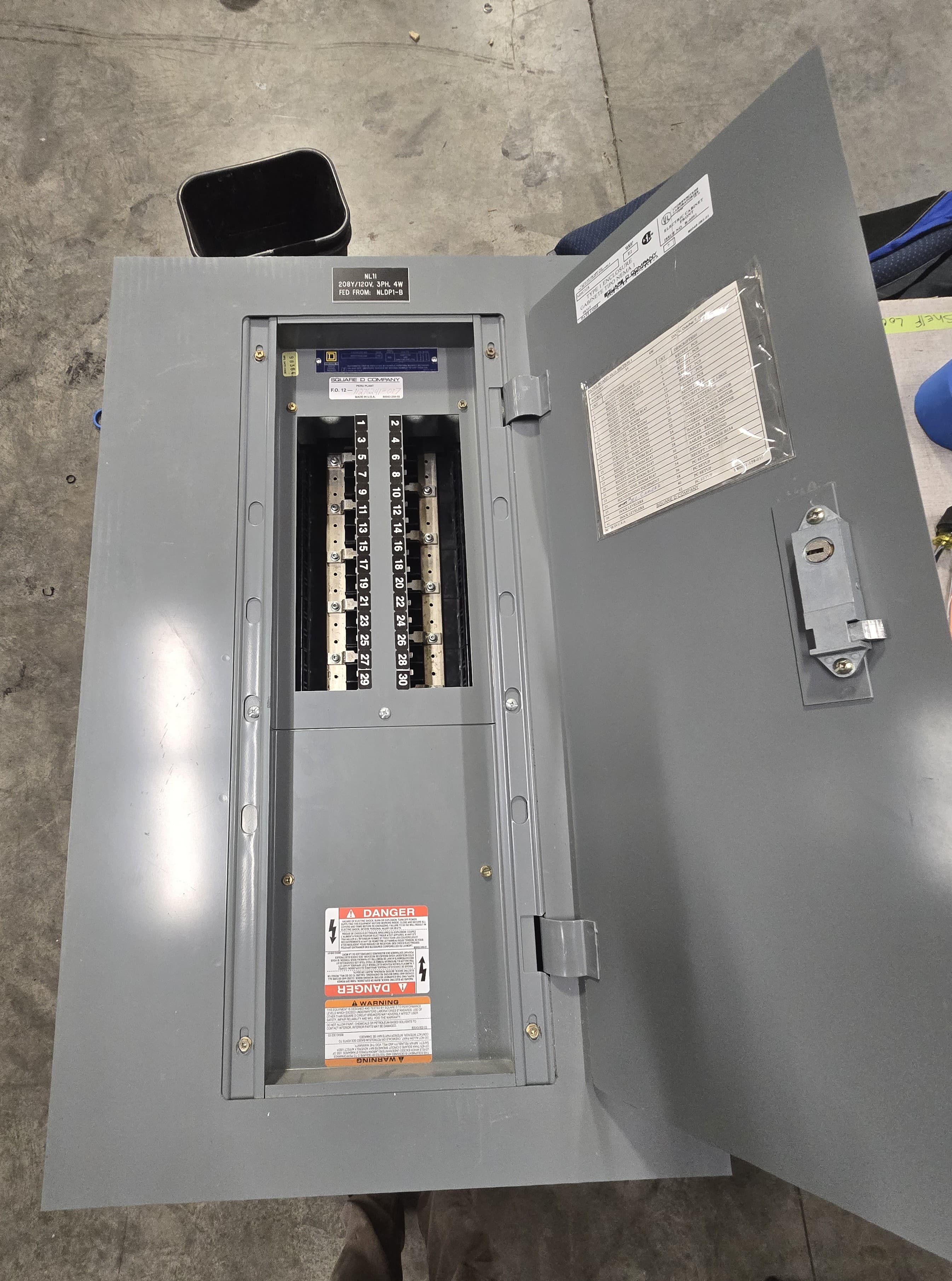 Square D NQOD430L225 Panelboard 225A 208/120V 3PH 4W MLO 30Cir Panel 225 Amp