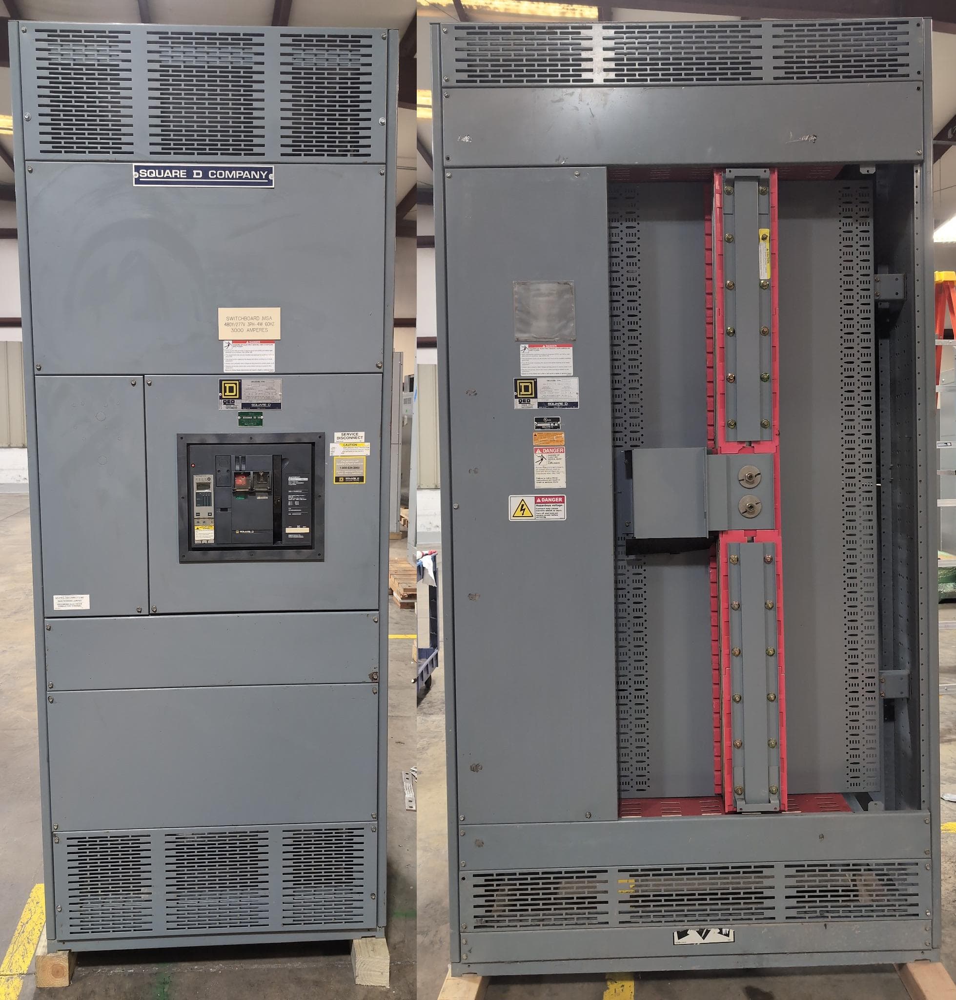 Square D QED Switchboard 3000A 480/277V 3PH 4W MCB NW30H LSIG Ground Fault