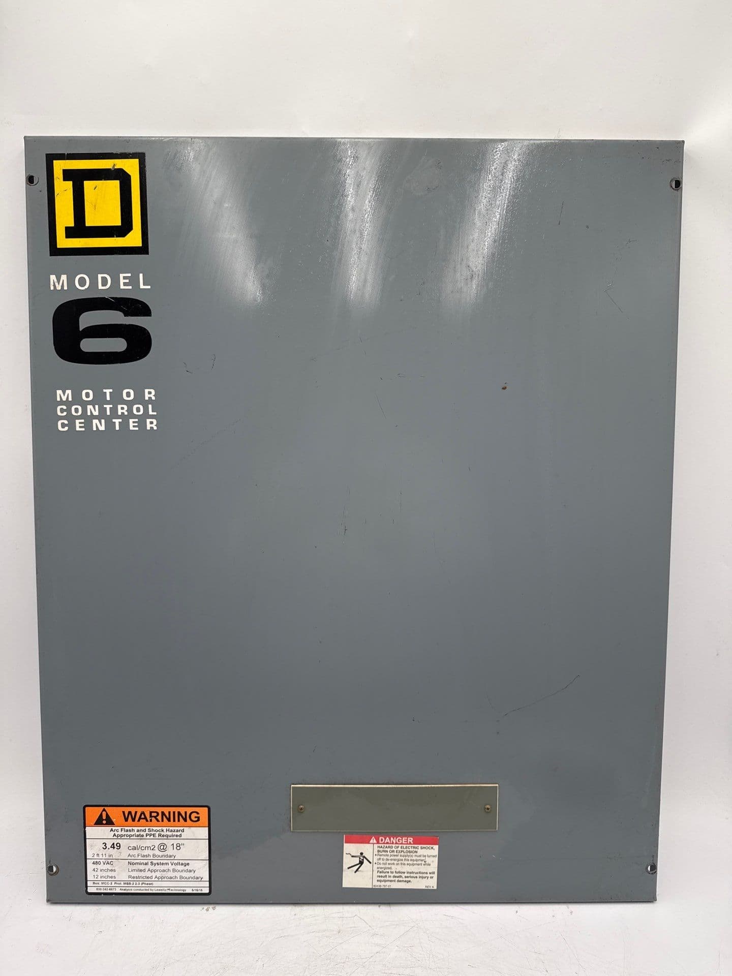 Square D Model 6 24in x 19-1/2in MCC Filler Name Plate Motor Control Center