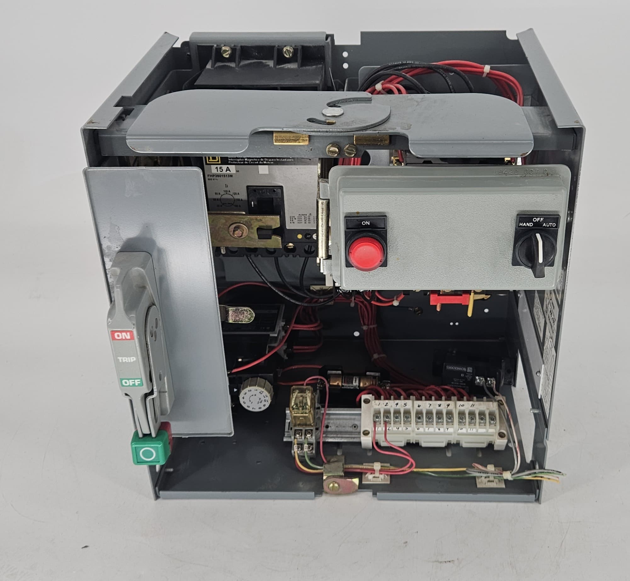 Square D Model 6 MCC Bucket 15" Size 1 15A FHP3601513M Breaker Used