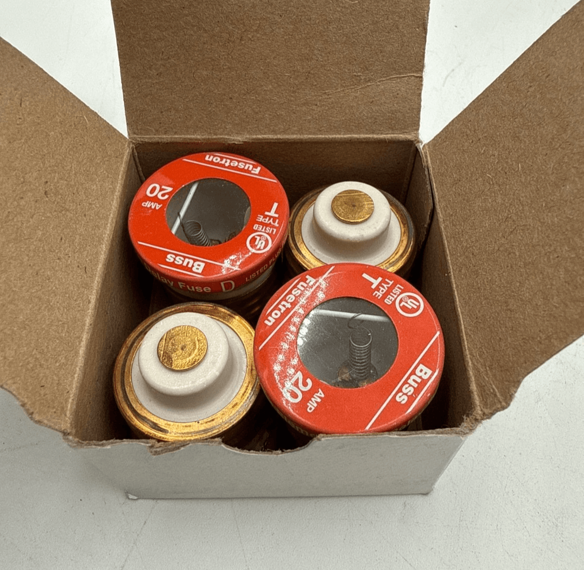 4PC Buss Fusetron T20 Dual Element Time-Delay Fuse Type T 20A 20 Amp Lot of 4 – image 1