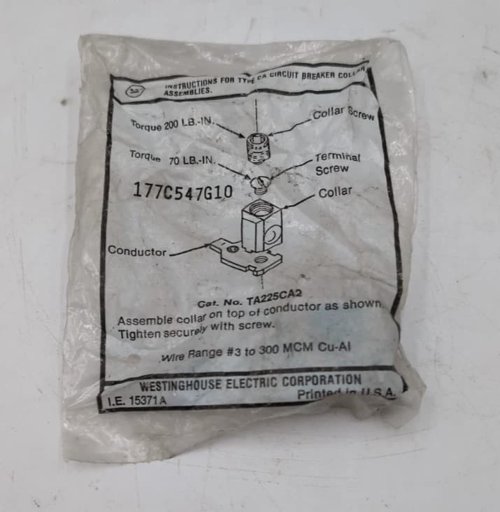 Westinghouse TA225CA2 Terminal Lug Kit 225A 600V use on CA CAH HCA Frames NEW – image 1