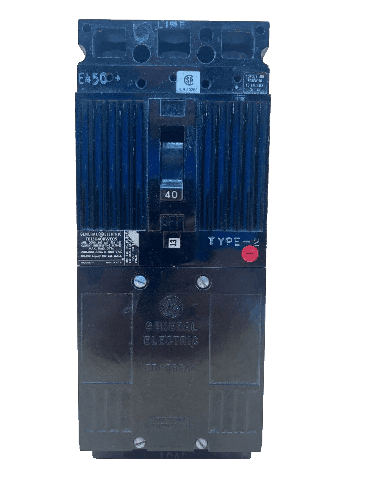 GE TB13040BWE05 Circuit Breaker — image 1 of 7