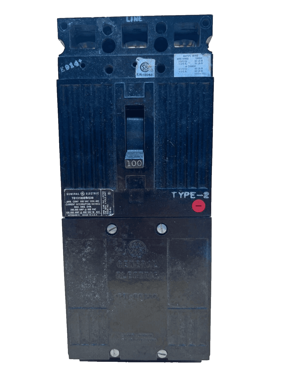 GE TB13100BWE09 Circuit Breaker — image 1 of 7