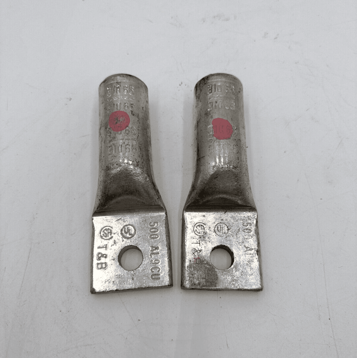2PC Lot Thomas Betts TB 500 99 Die Compression Lug One Hole AL9CU 2 piece NOS – image 1