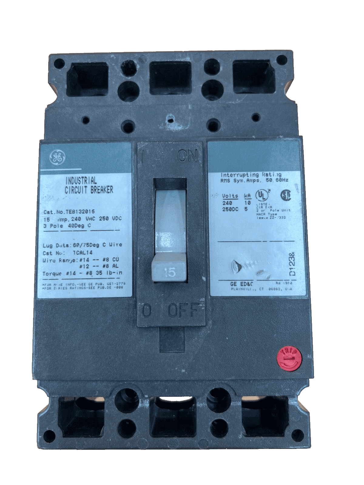 GE TEB132015 Circuit Breaker — image 1 of 6