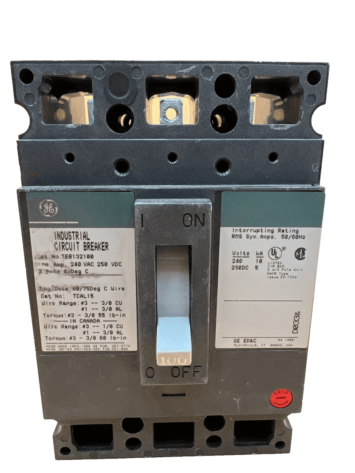 GE TEB132100 Circuit Breaker — image 1 of 6