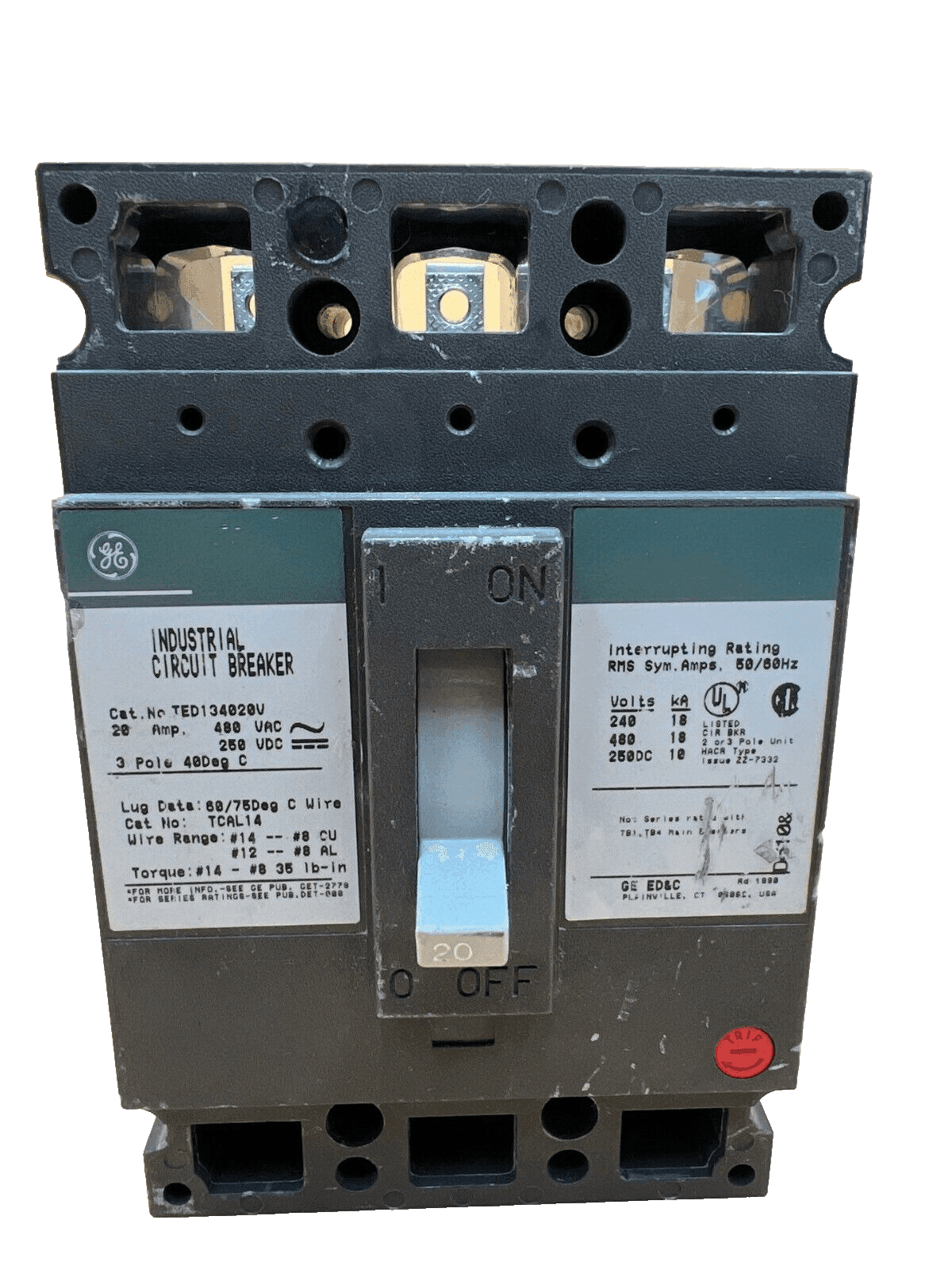GE TED134020 Circuit Breaker — image 1 of 6