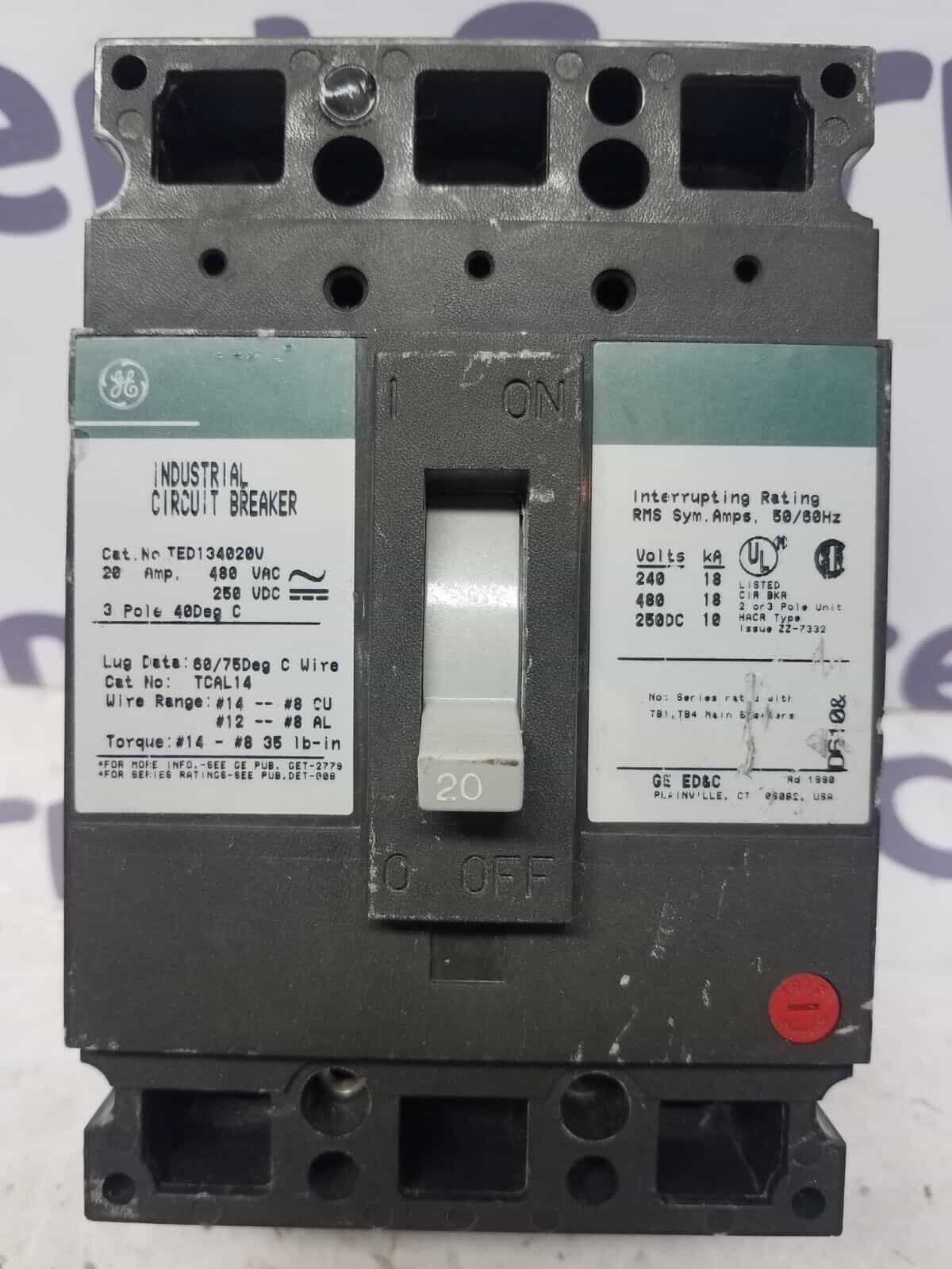 GE TED134020V Circuit Breaker — image 1 of 7