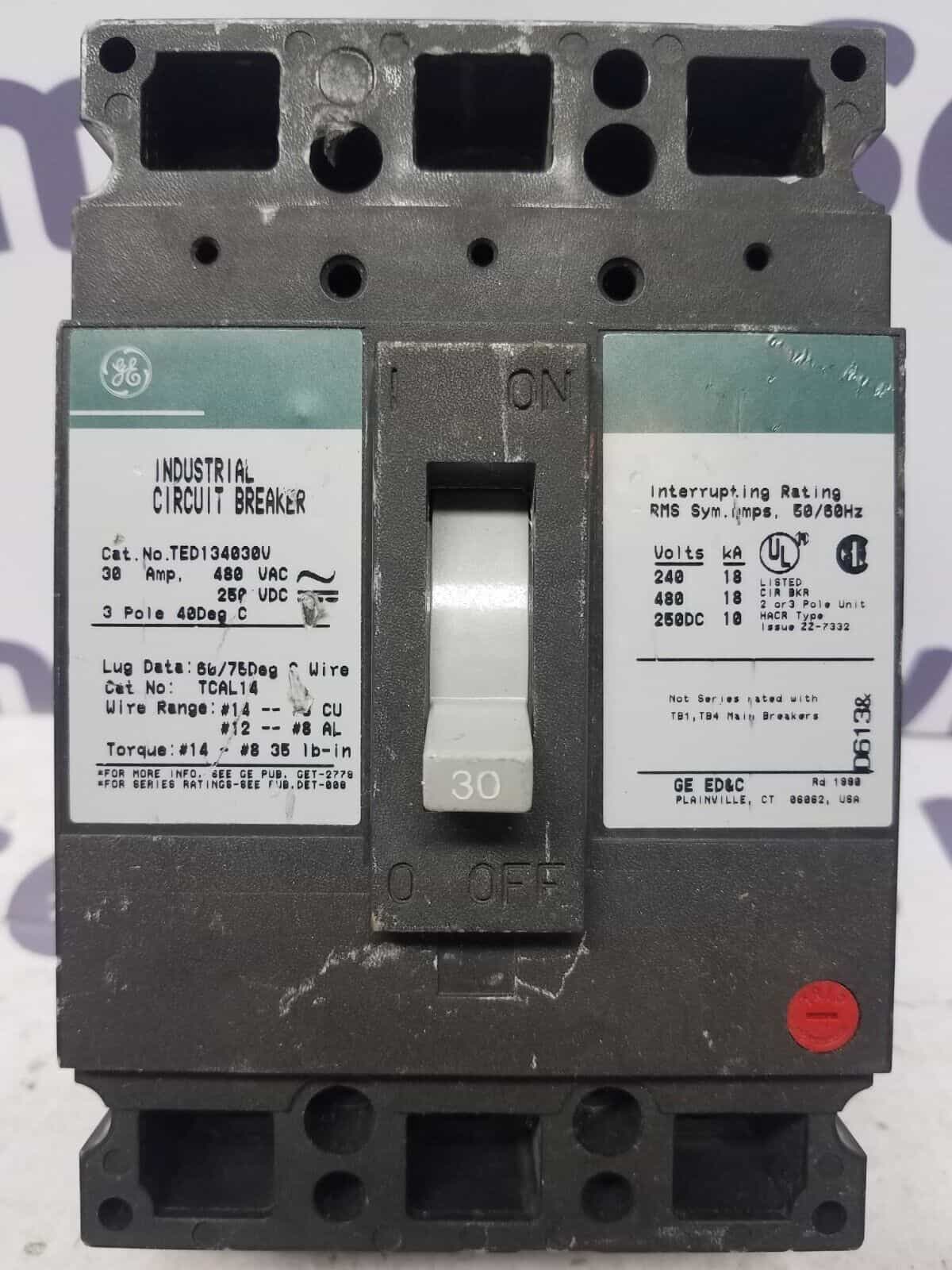 GE TED134030V Circuit Breaker — image 1 of 7