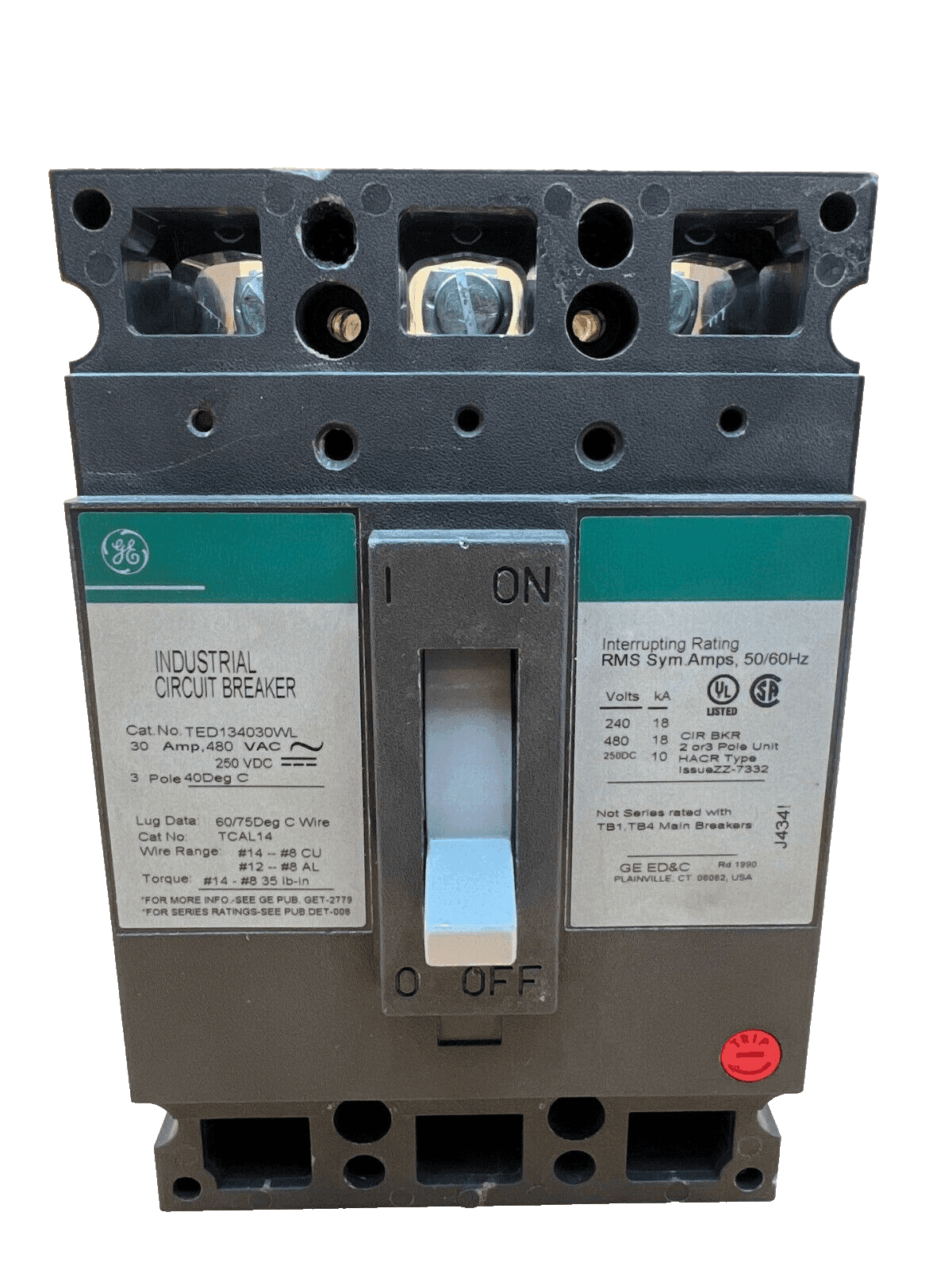 GE TED134030WL Circuit Breaker — image 1 of 6