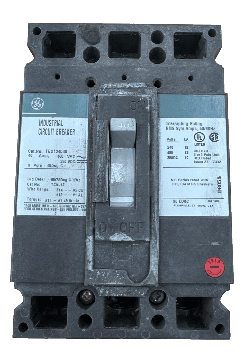 GE TED134040 Circuit Breaker — image 1 of 7