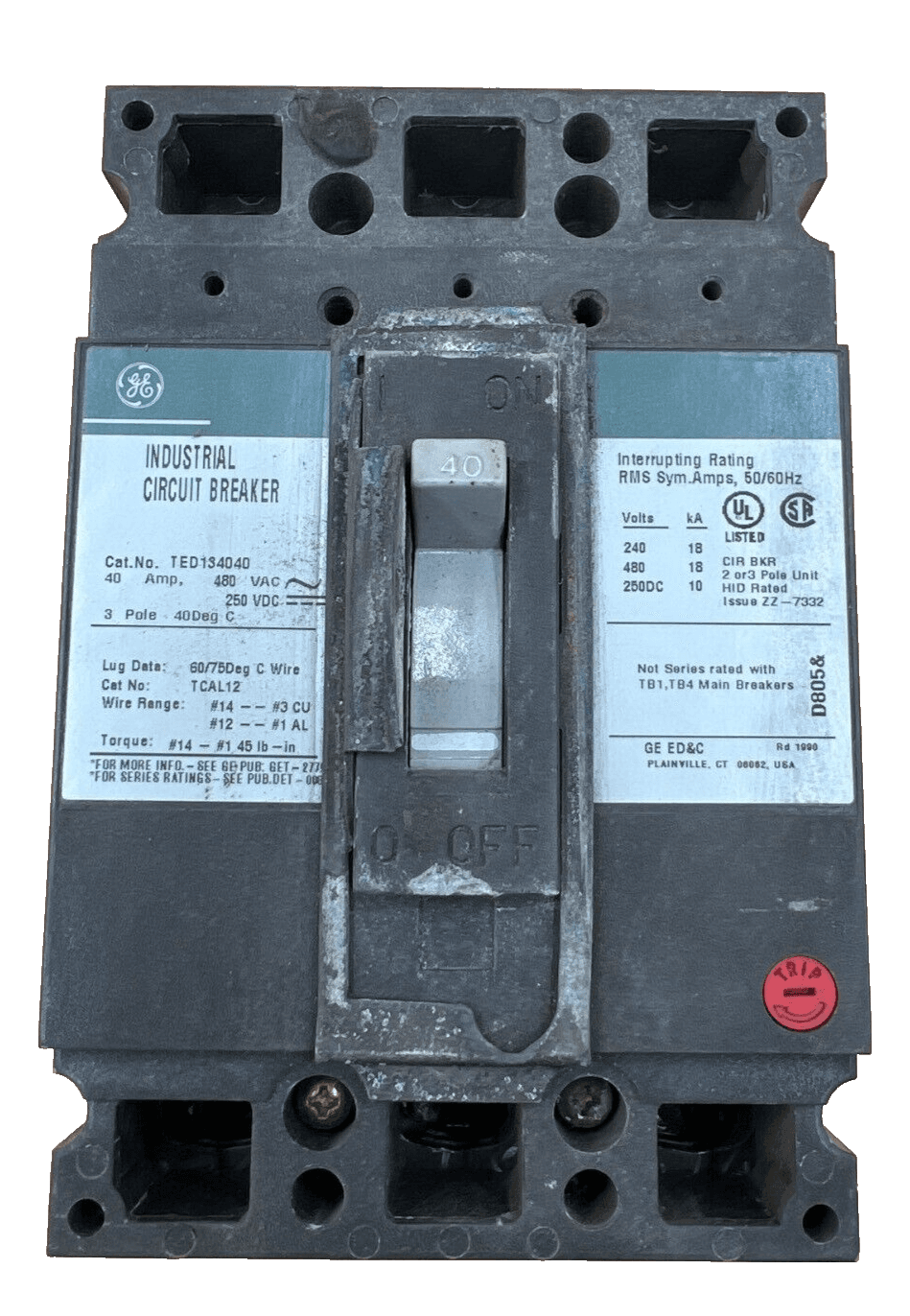 GE TED134040 Circuit Breaker — image 1 of 7