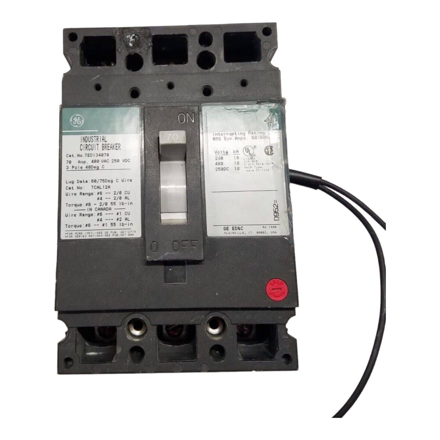 GE TED134070 Circuit Breaker — image 1 of 7