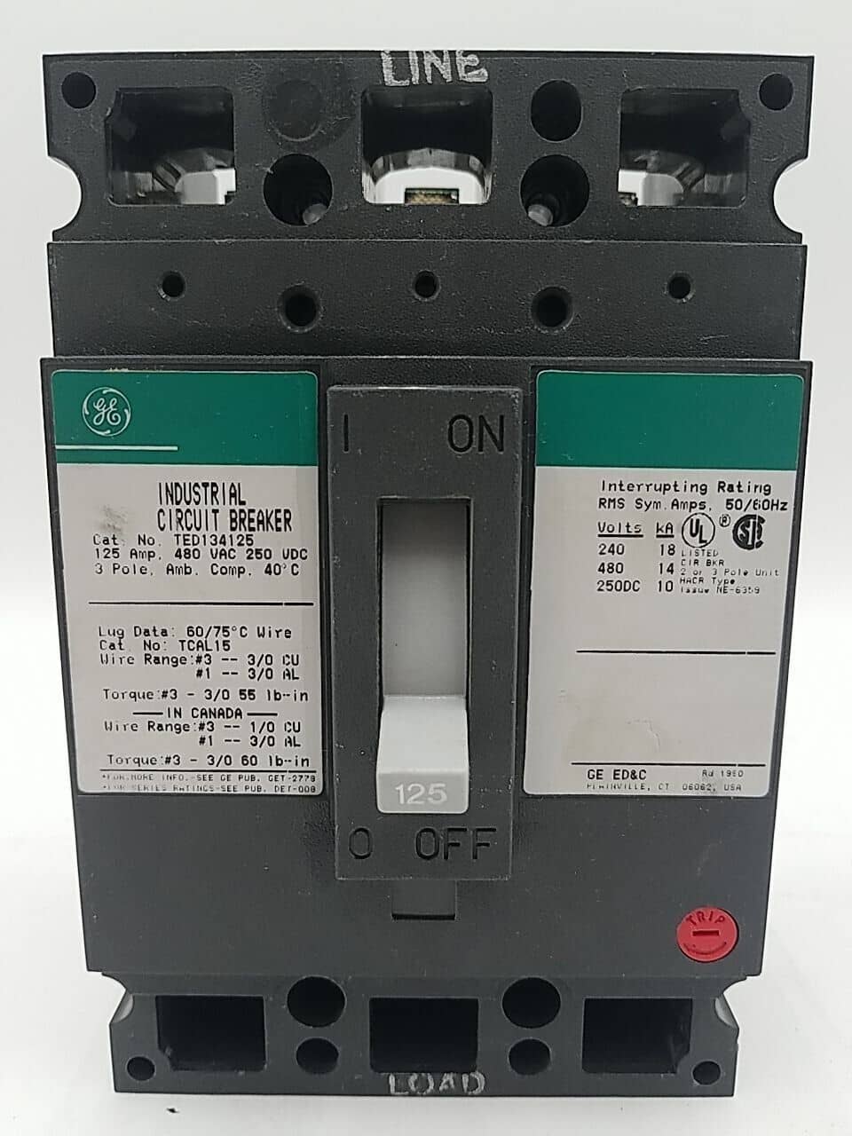 GE TED134125 Circuit Breaker — image 1 of 6