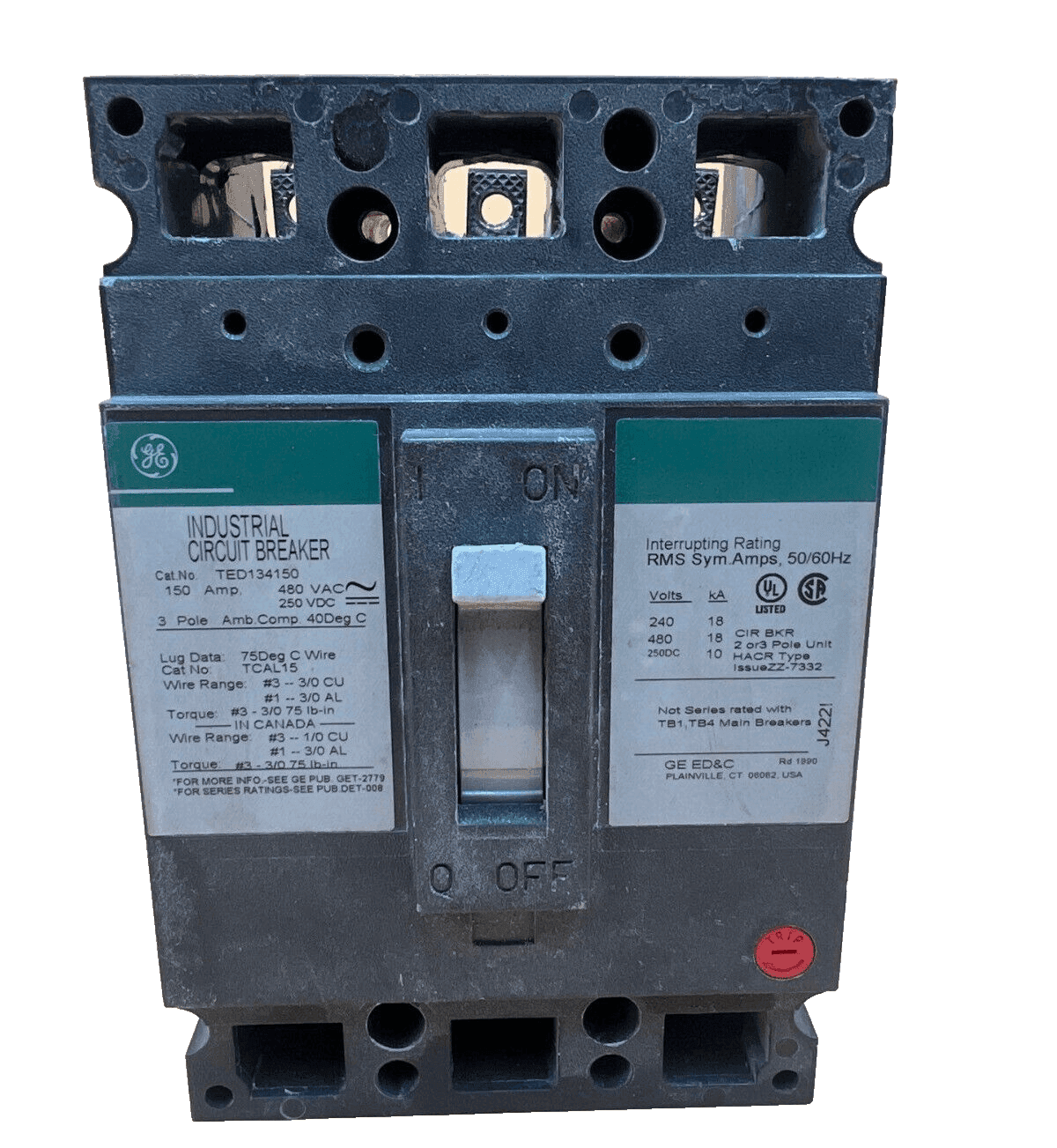GE TED134150 Circuit Breaker — image 1 of 6