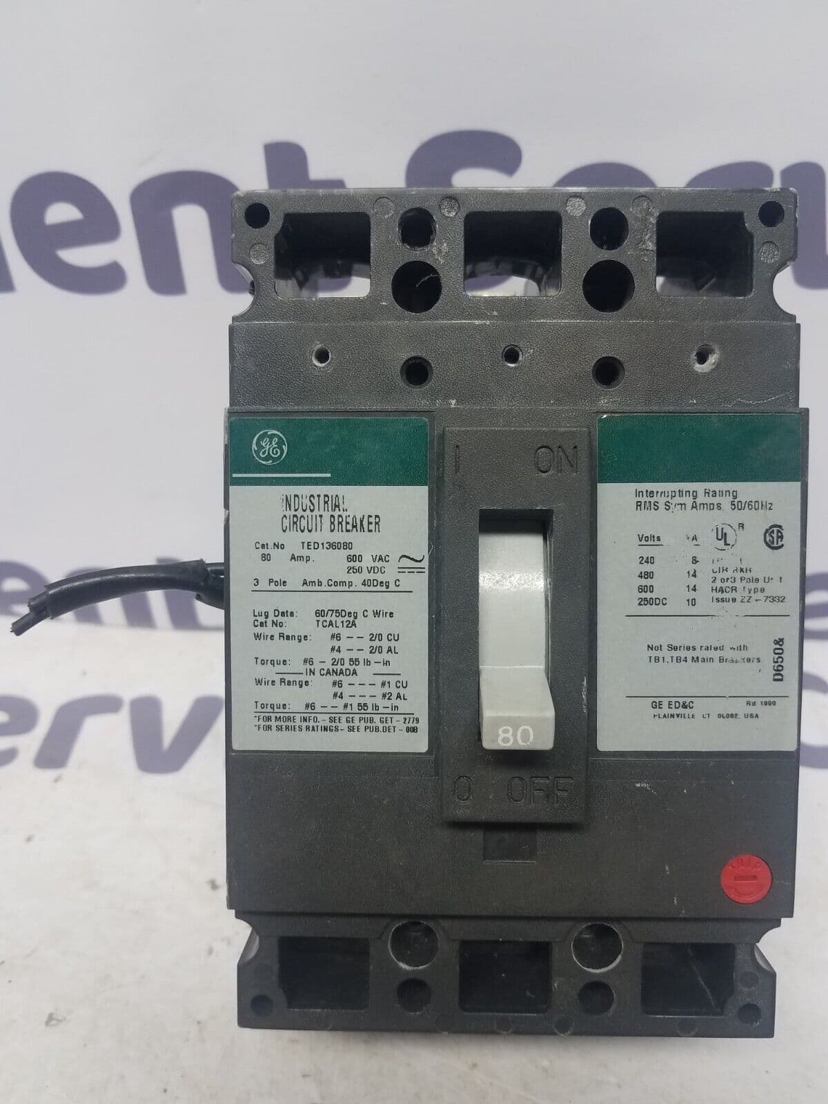 GE TED136080 Circuit Breaker — image 1 of 7