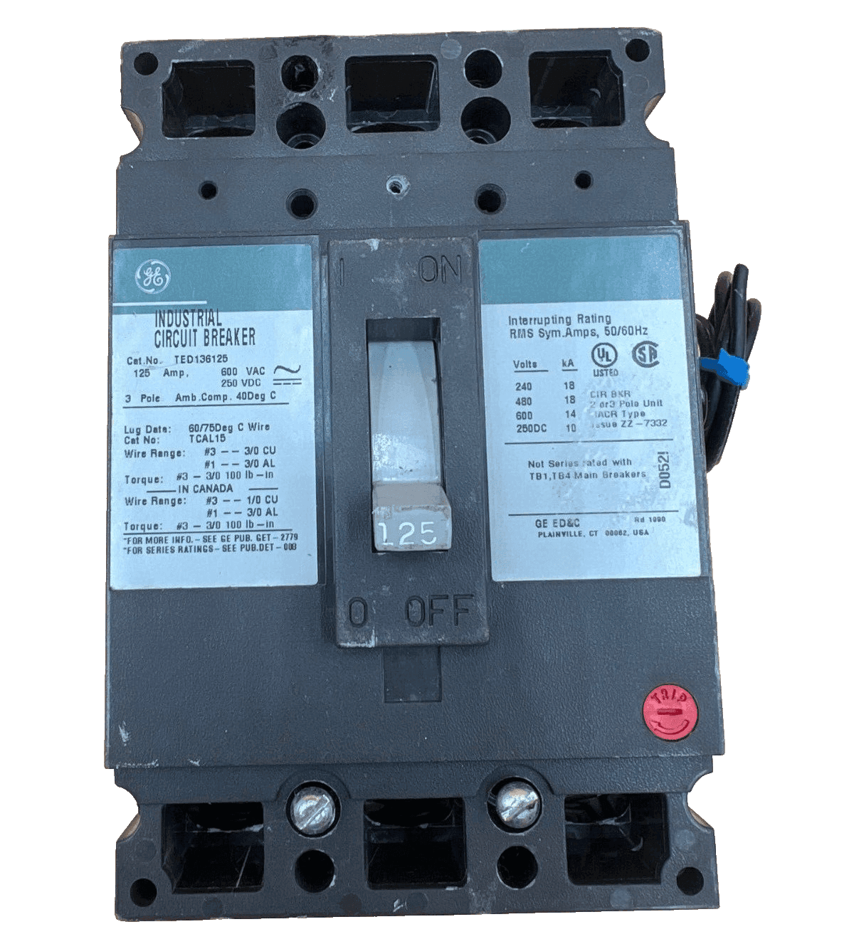 GE TED136125SHUNT Circuit Breaker — image 1 of 6