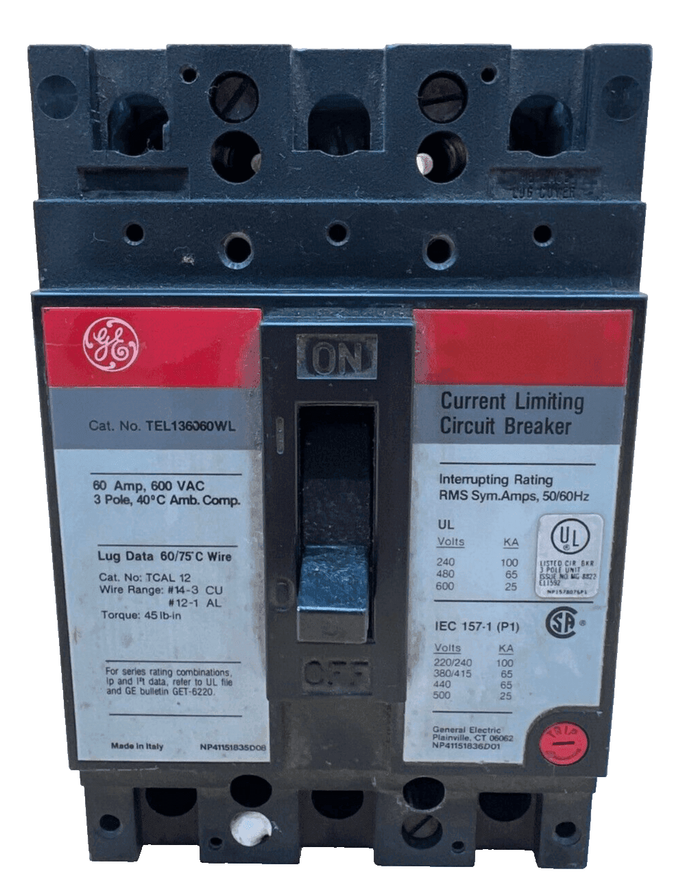 GE TEL136060WL Circuit Breaker — image 1 of 6