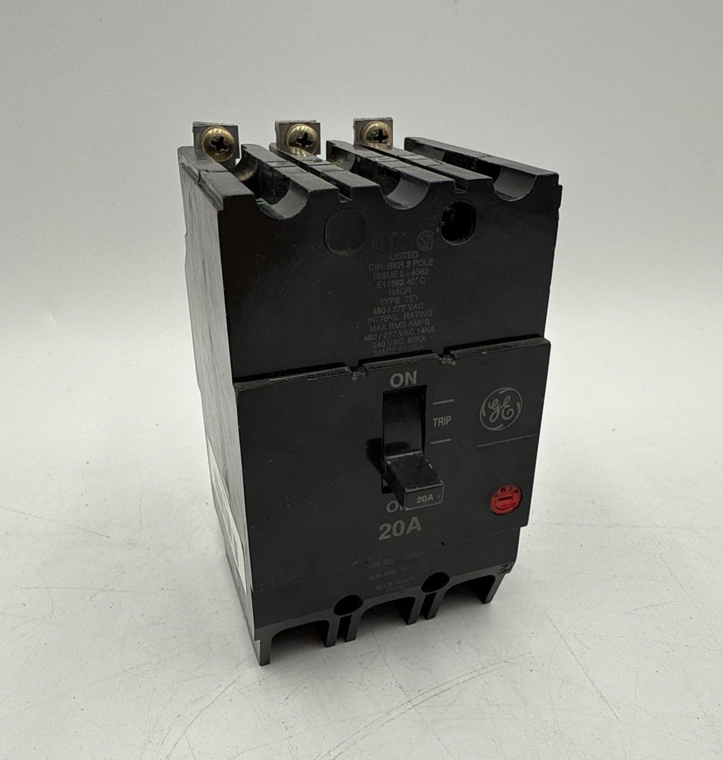 GE General Electric TEY320 Circuit Breaker 20A 3P 480V TEY 3PH 3 Pole 20 Amp – image 1