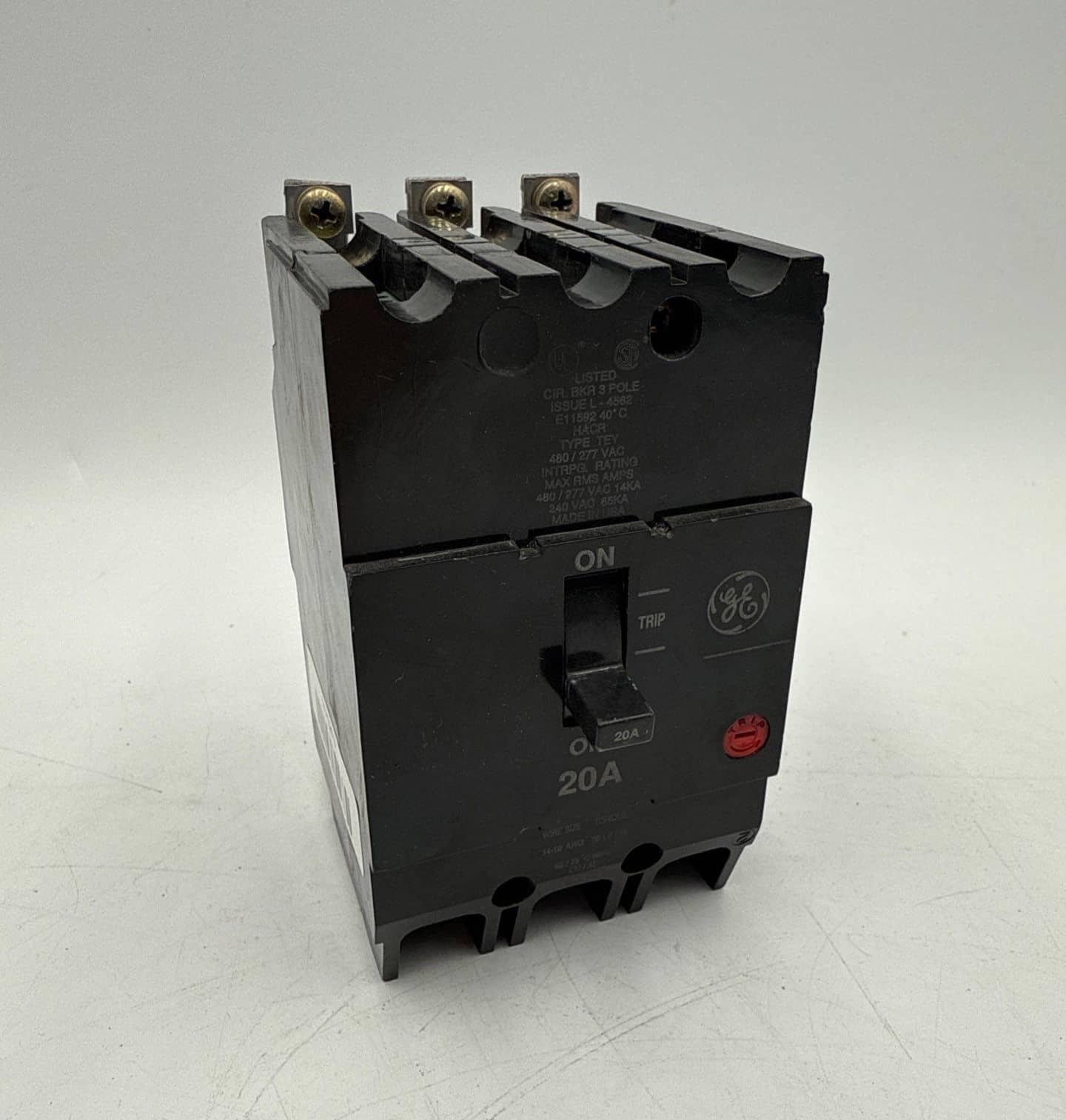 GE General Electric TEY320 Circuit Breaker 20A 3P 480V TEY 3PH 3 Pole 20 Amp