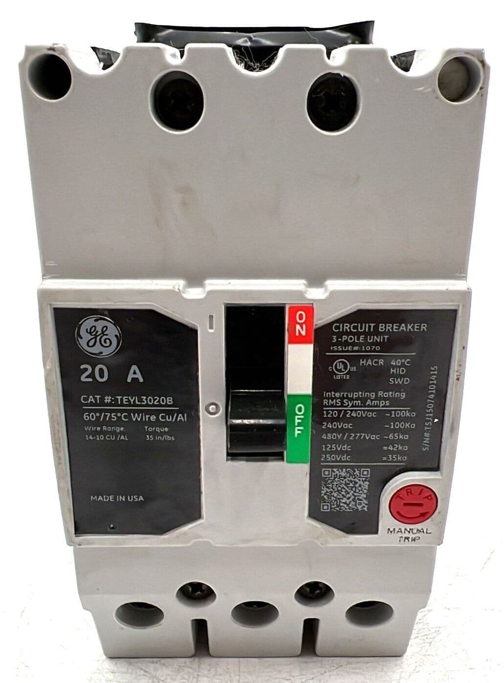 GE TEYL3020B Circuit Breaker — image 1 of 7