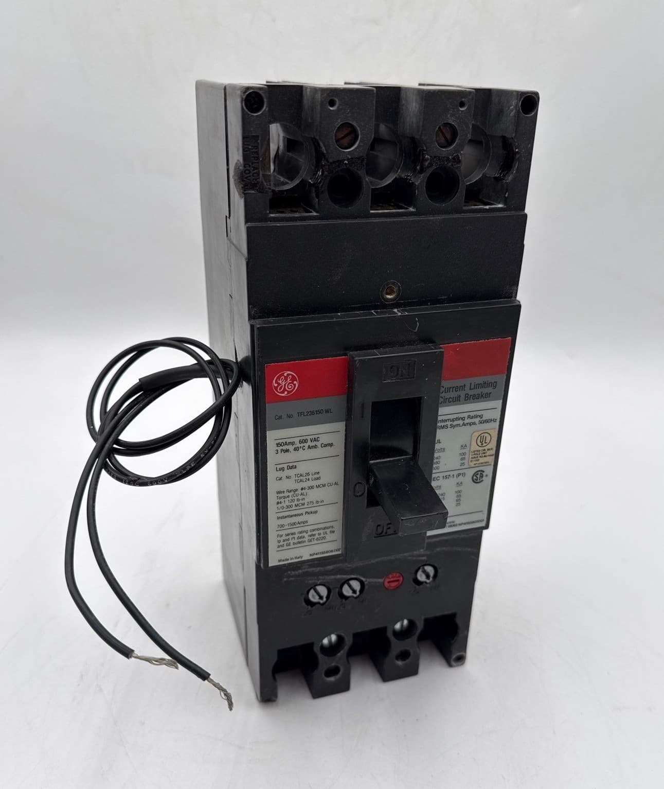 General Electric GE TFL236150WL Circuit Breaker 150A 3P 600V 150 Amp Shunt 120V – image 1