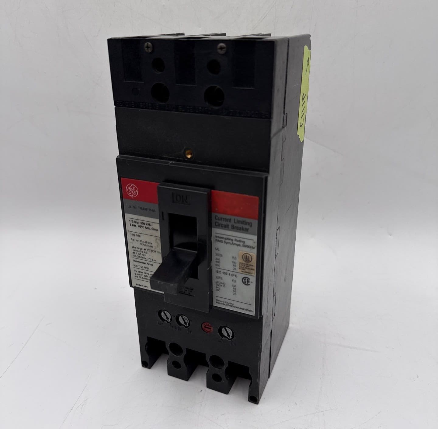 General Electric GE TFL236175WL Circuit Breaker 175A 3P 600V TFL 175 Amp 3 Pole CHIP – image 1