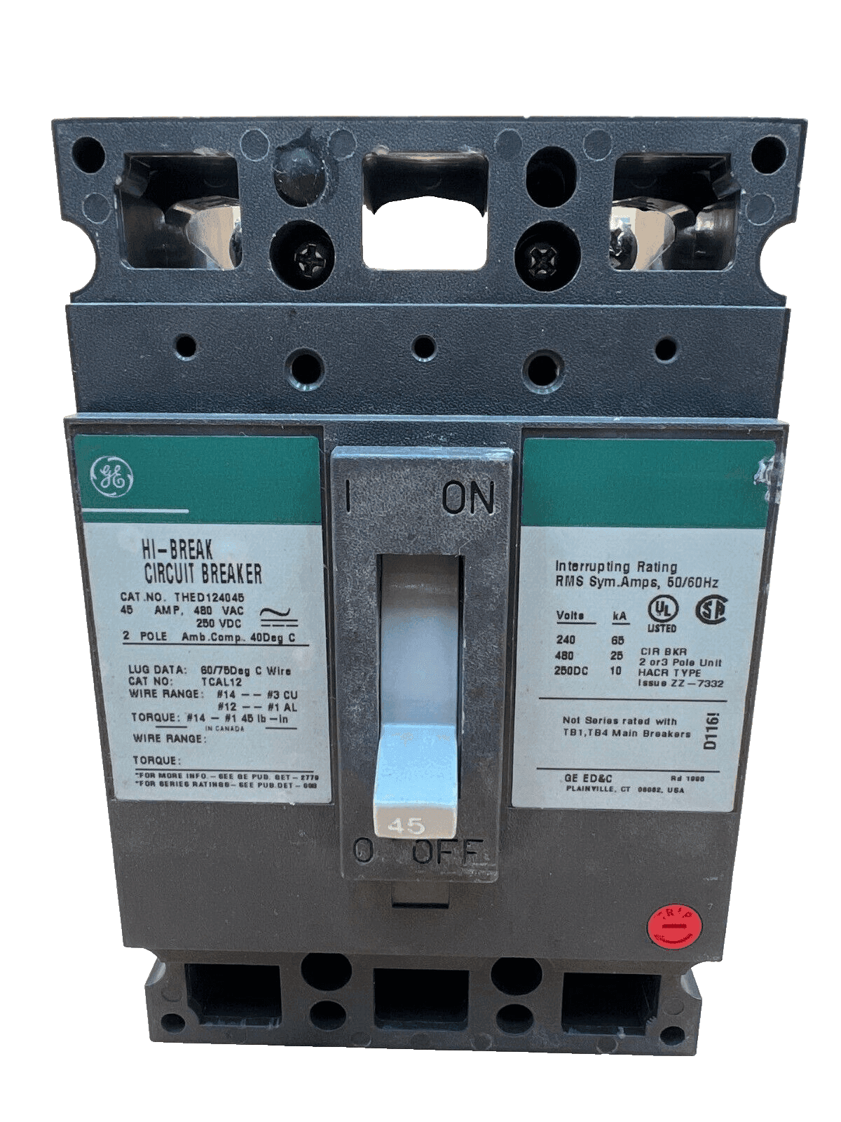 GE THED124045 Circuit Breaker — image 1 of 6