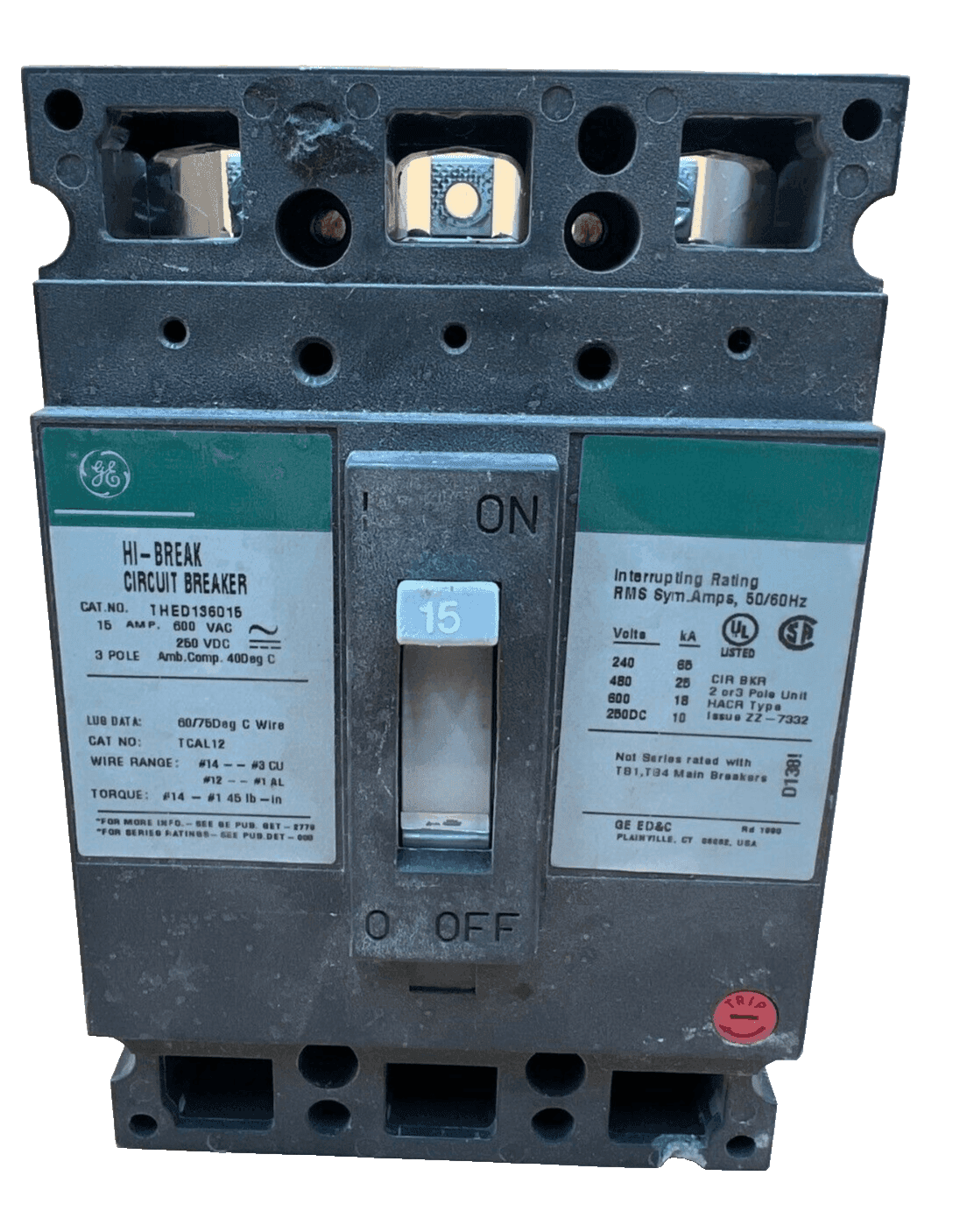 GE THED136015 Circuit Breaker — image 1 of 7