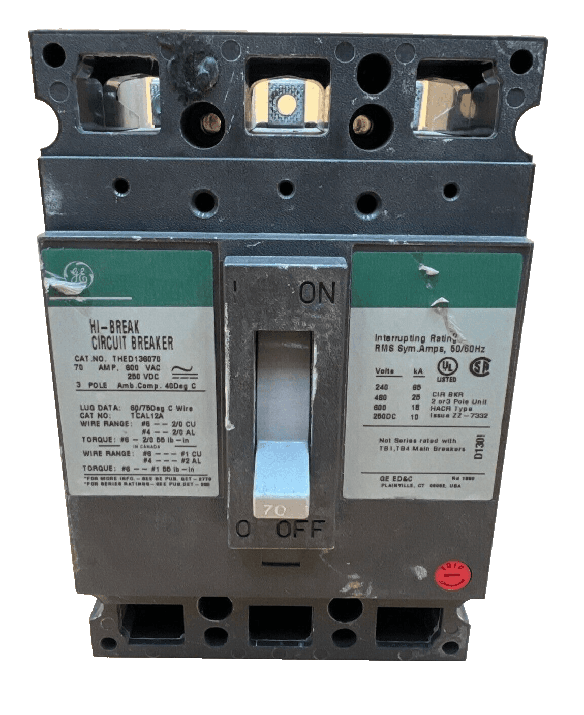 GE THED136070 Circuit Breaker — image 1 of 6