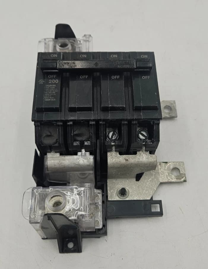 GE Main Breaker THQMV200 200A 120/240V 2P With Lugs 200 Amp 2 Pole Used – image 1