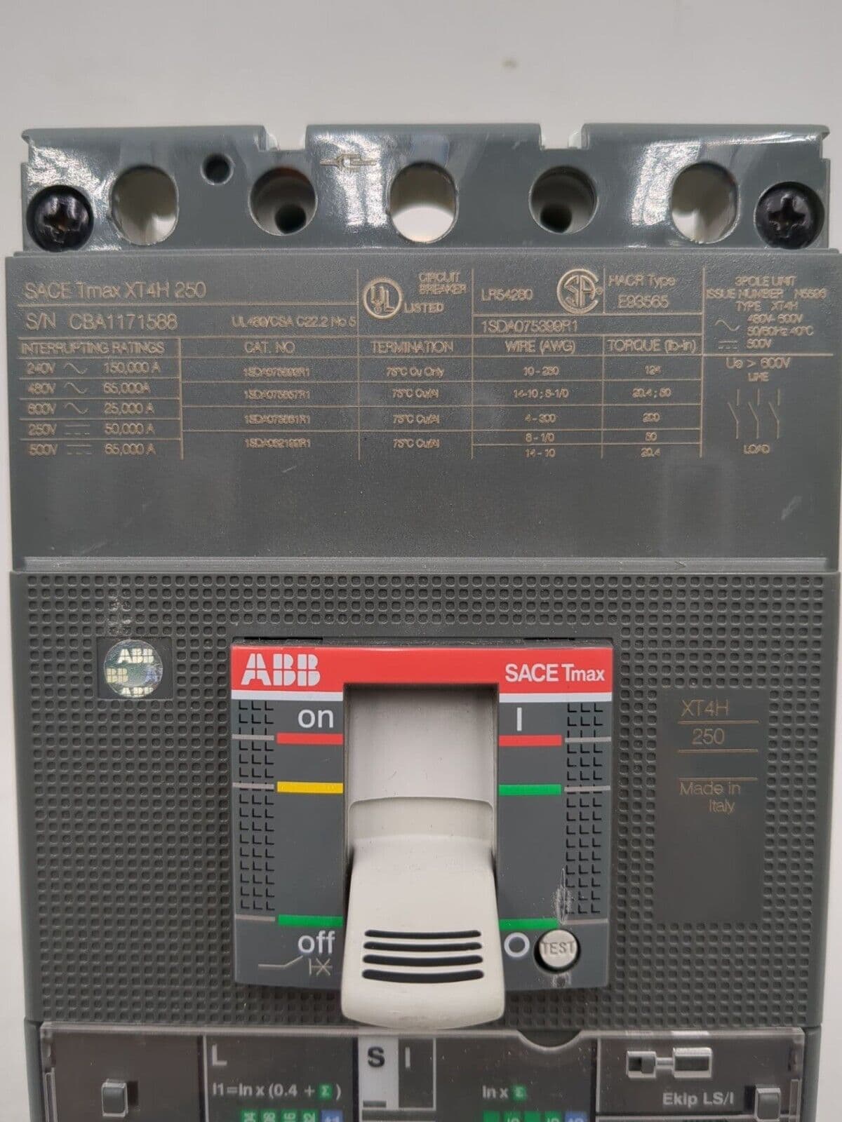 ABB XT4H 250 Circuit Breaker — image 1 of 9