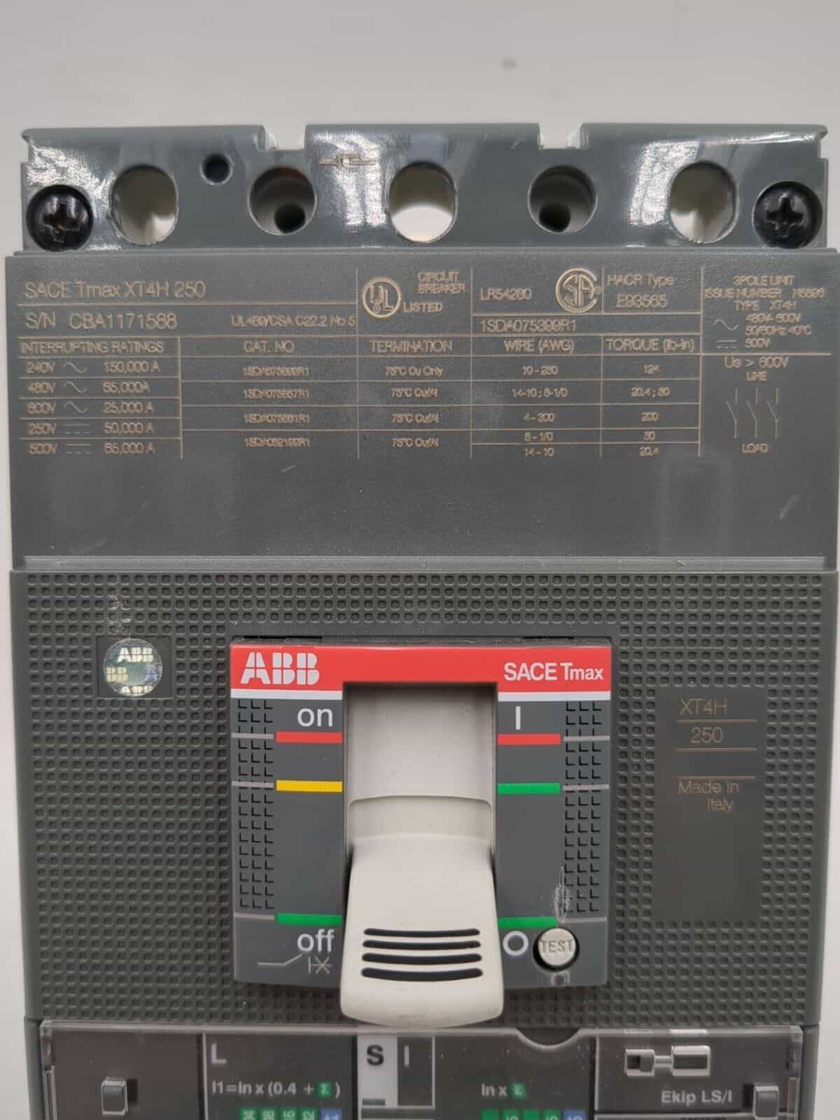 ABB XT4H 250 Circuit Breaker — image 1 of 9