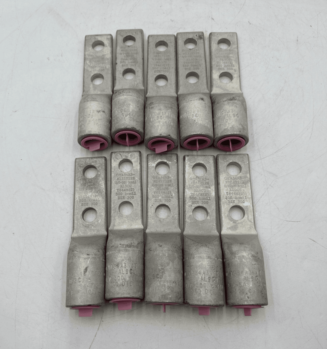 10PC Burndy YA34A3N131T12E Compression Lug 500kcmil 2 Hole 4/0-500 AL9CU – image 1