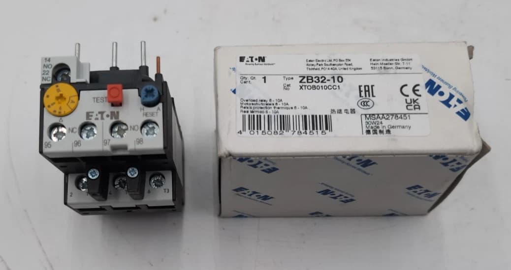 Eaton ZB32-10 278451 Thermal Overload Relay XTOB010CC1 6-10A 1NO 1NC New