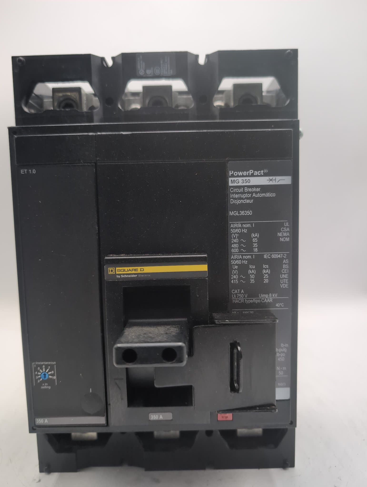 Square D MGL36350 Circuit Breaker 350A 600V 3P Used – image 1