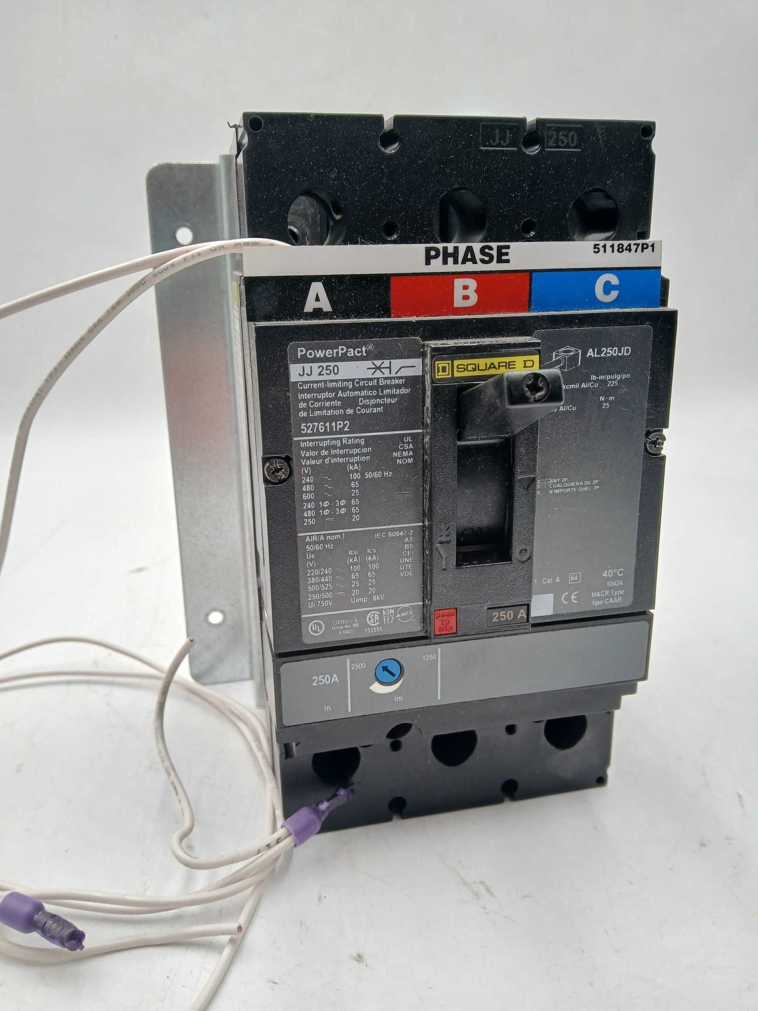 Square D JJL36250 Circuit Breaker 250A 600V 3P with Shunt Trip – image 1