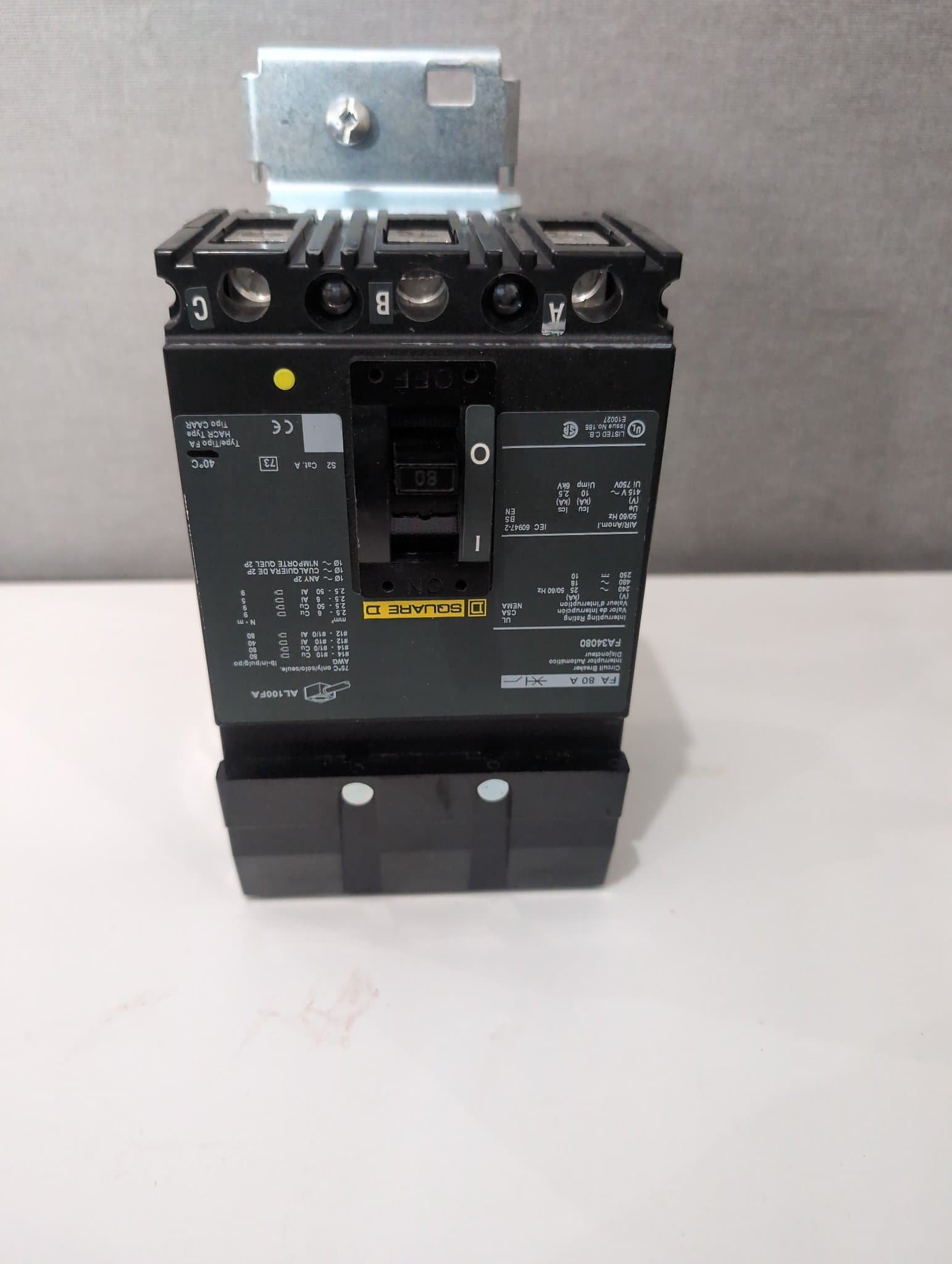 Square D FA34080 Circuit Breaker 80A 3P 480V I-Line – image 1