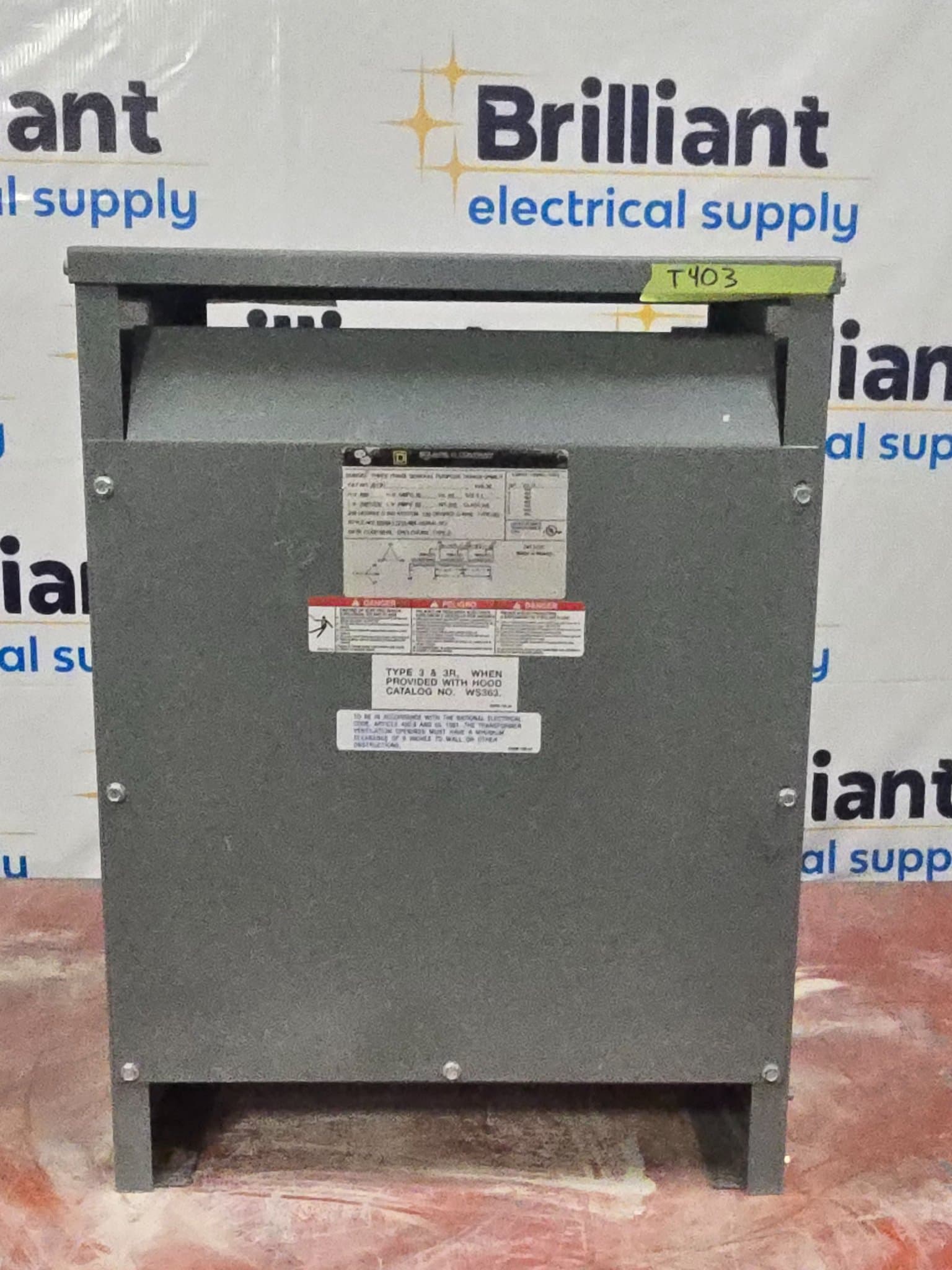 Square D 30T3H Dry Type Transformer 30kVA 480V/208-120V 3PH NEMA 1 – image 1