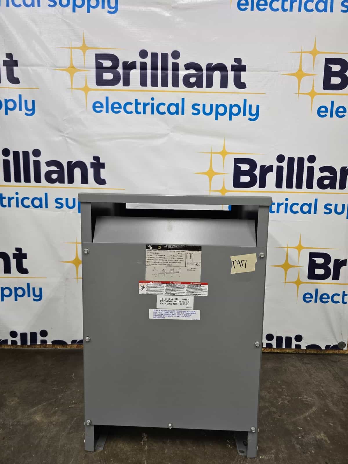 Square D 45T76HCU 45kVA Dry Type Transformer 480V/277V NEMA 1