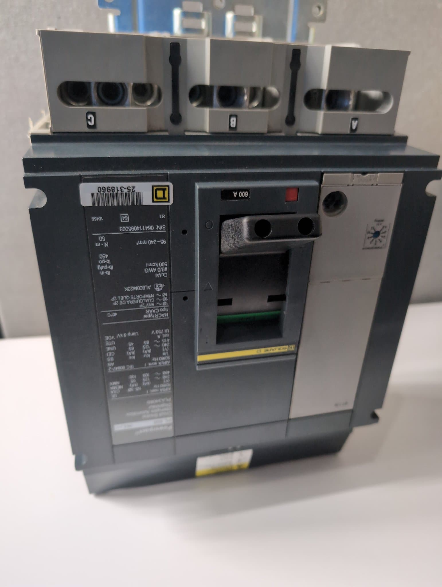 Square D PLA34060 Circuit Breaker 600A 480V 3P I-Line