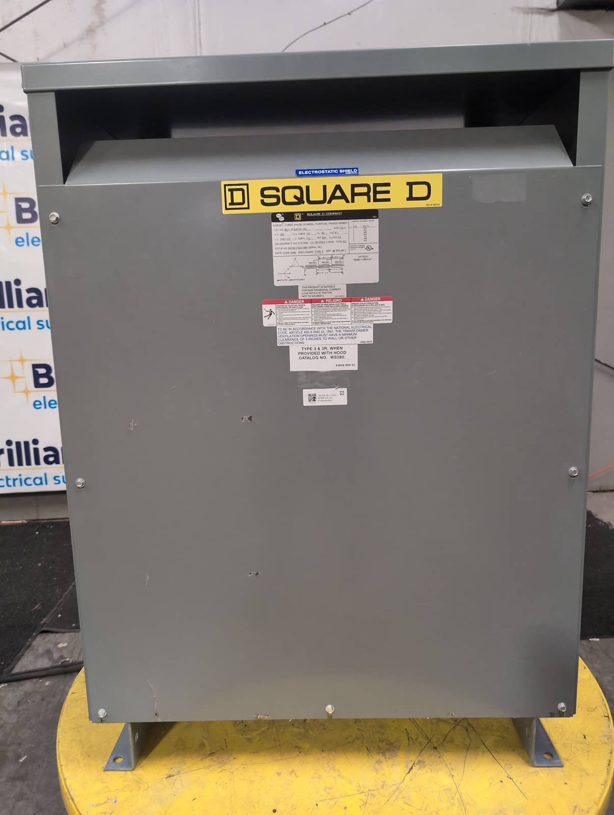 Square D EE112T3HFISCUNL Dry Type Transformer 112.5 kVA 480V