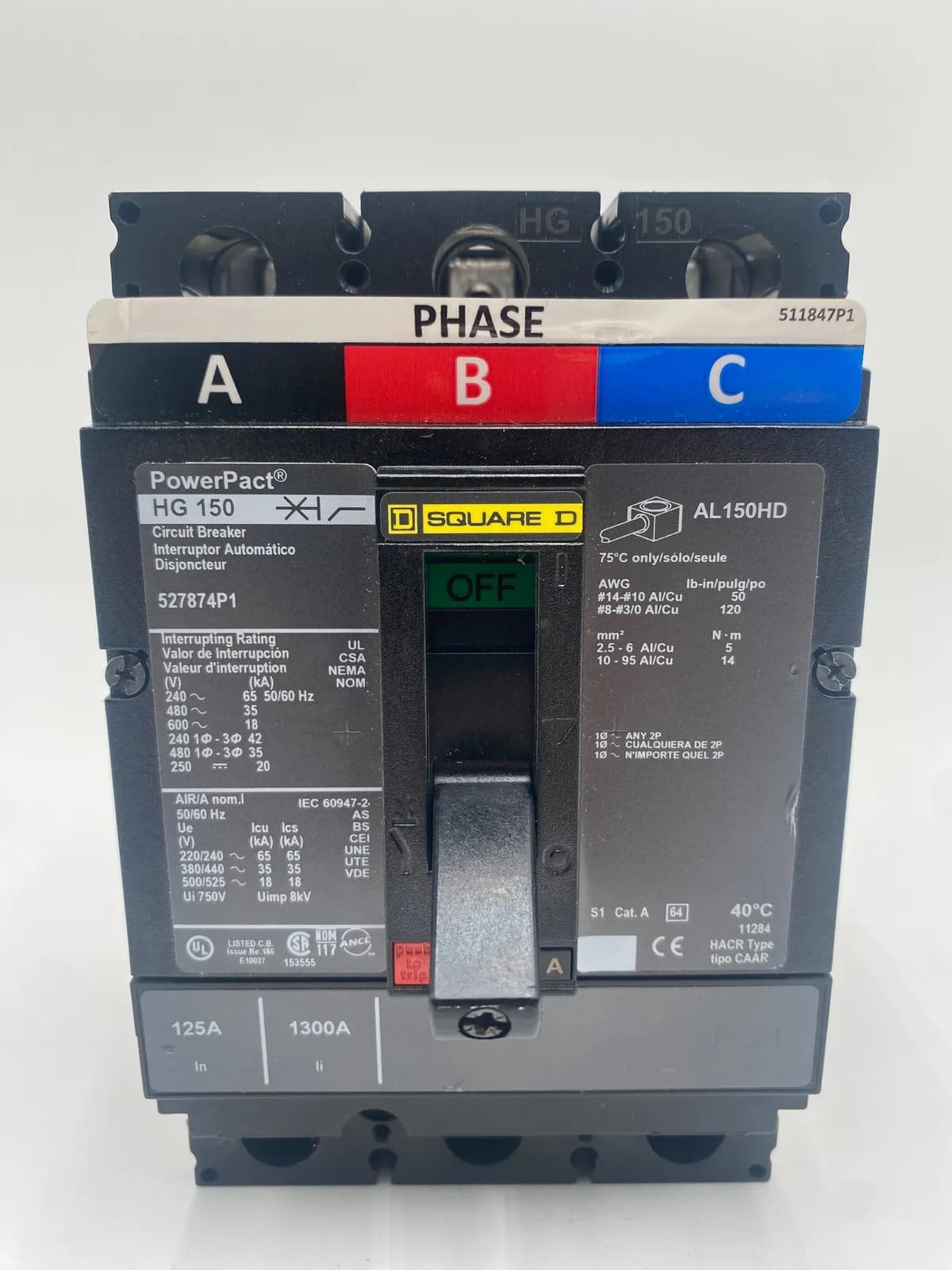Square D HGL36125 Circuit Breaker — image 1 of 7