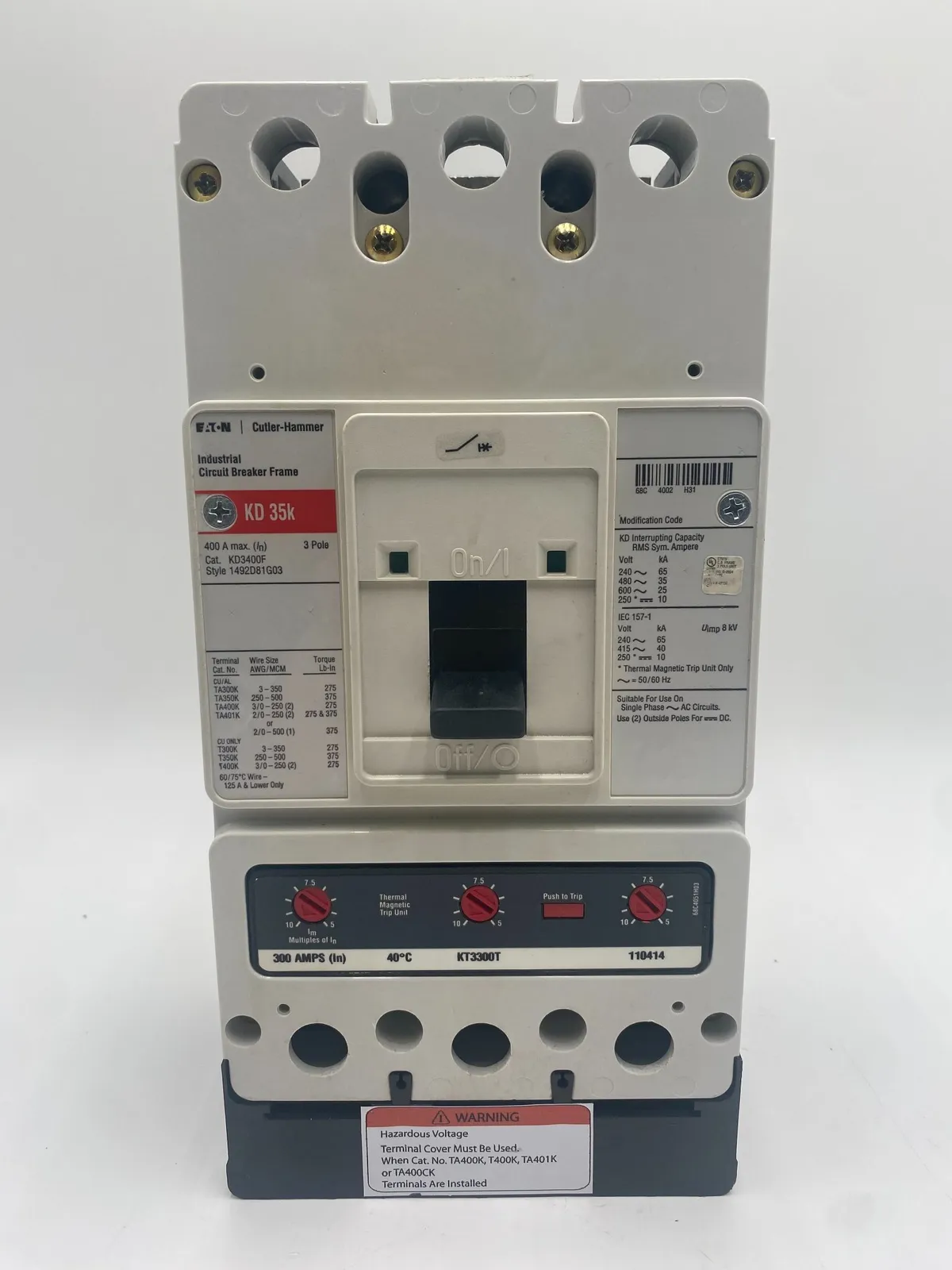 Eaton KD3300 Circuit Breaker — image 1 of 7