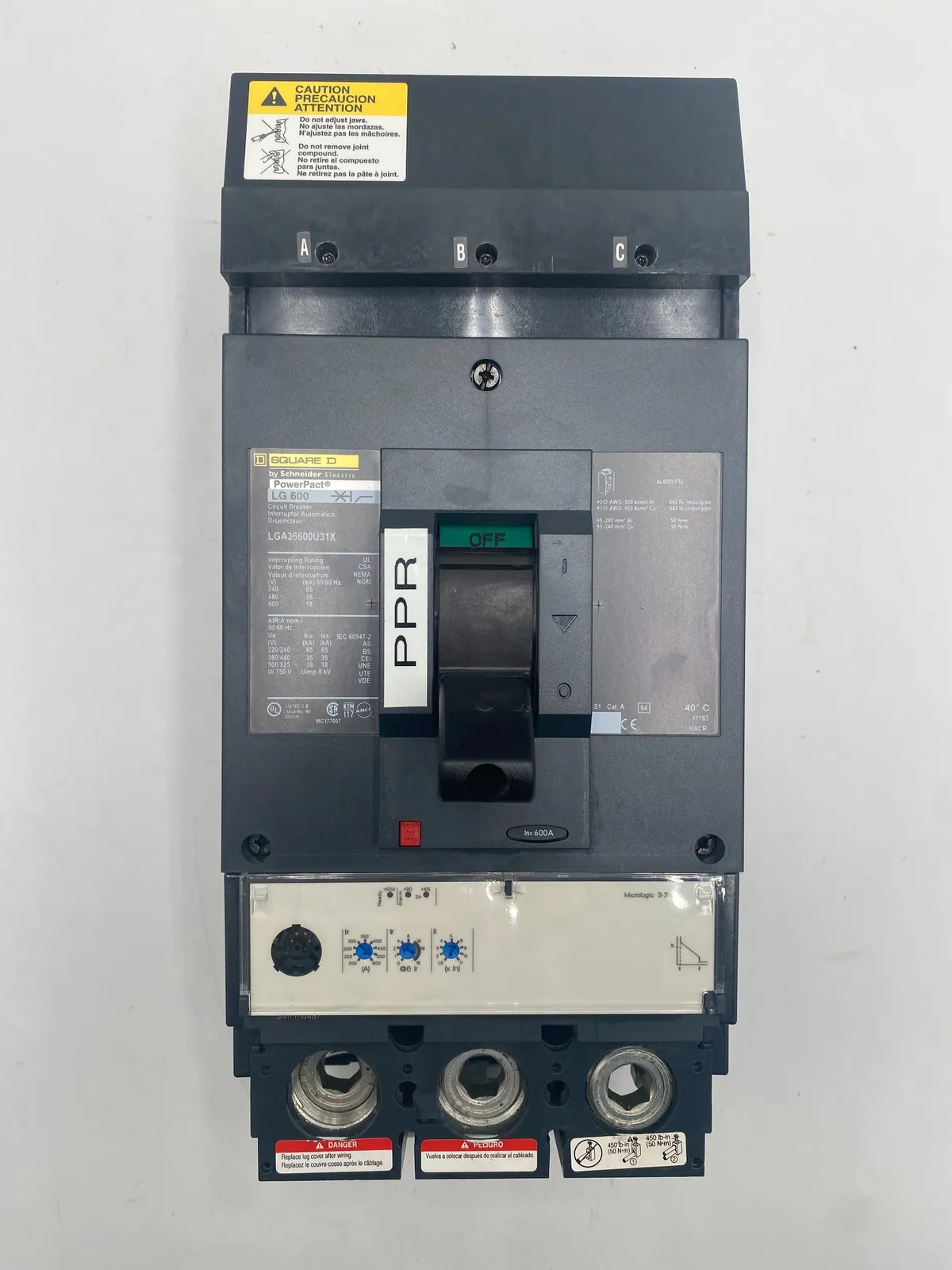 Square D LGA36600U31X Circuit Breaker 600A 600V 3 Pole