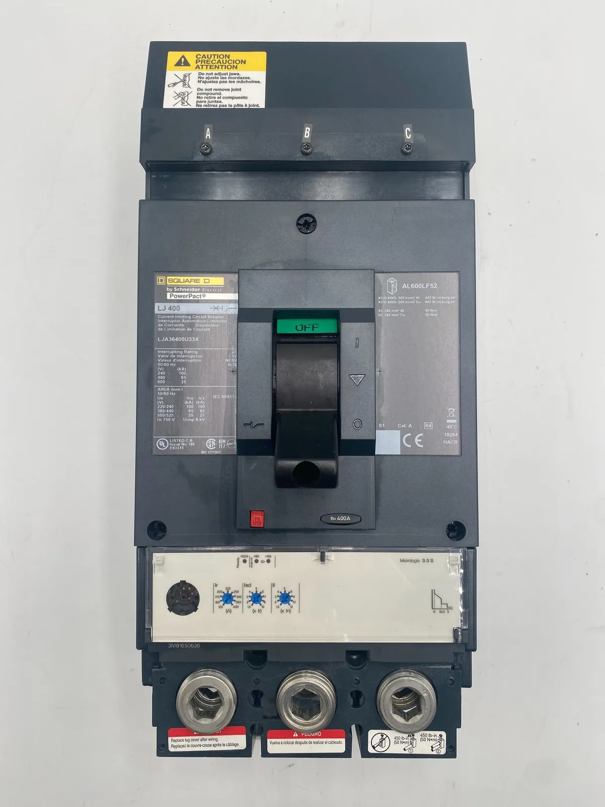 Square D LJA36400U33X 400A 600V 3PH Circuit Breaker